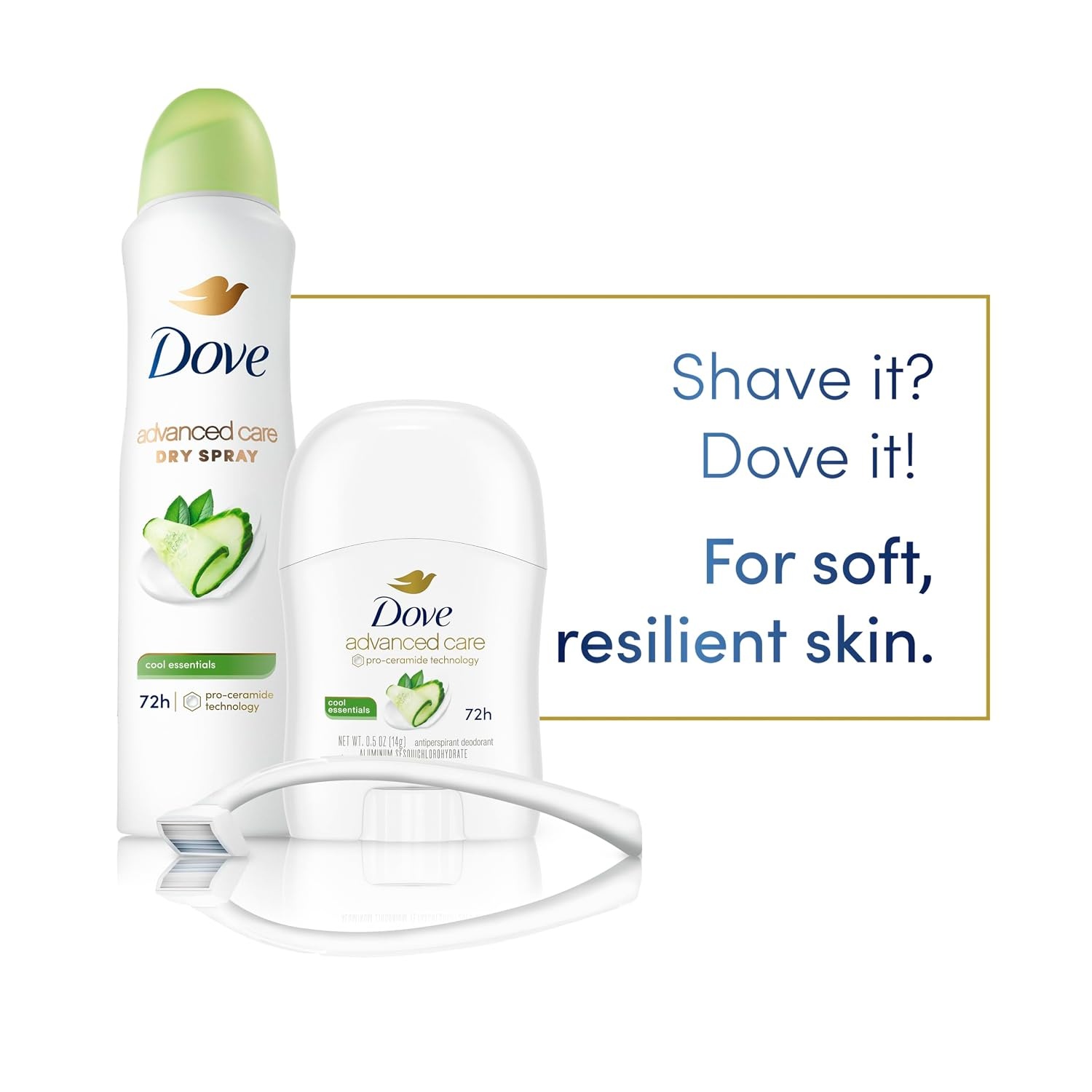 image:imageDove Advanced Care Antiperspirant Deodorant Stick 36 Ct Cool Essentials for helping your skinbarrier repair after shaving 72h odor control and allday sweatprotection with ProCeramide Technology 05ozCucumber Pear