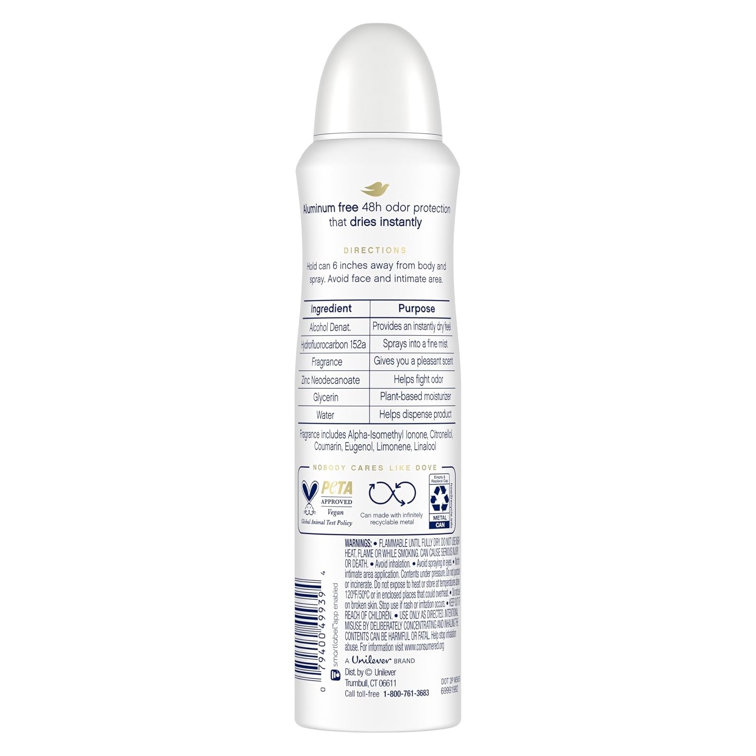 image:imageDove Aluminum Free Deodorant Spray Coconut and Pink Jasmine 3PK 4ozCotton Flower and Sandalwood