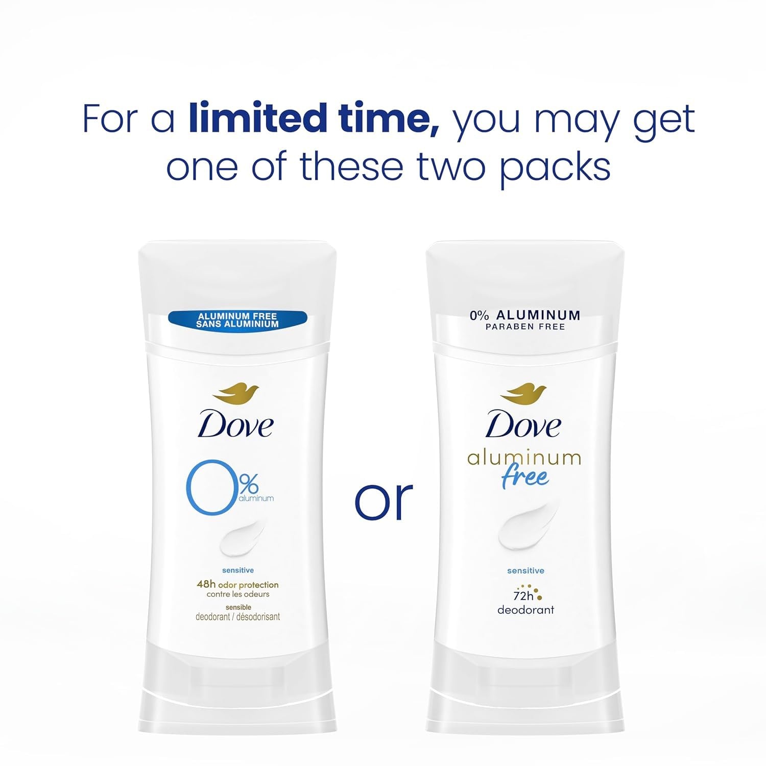 image:imageDove Aluminum Free Deodorant for Women 3 Count Sensitive 72 hour odor protection 26 ozSensitive