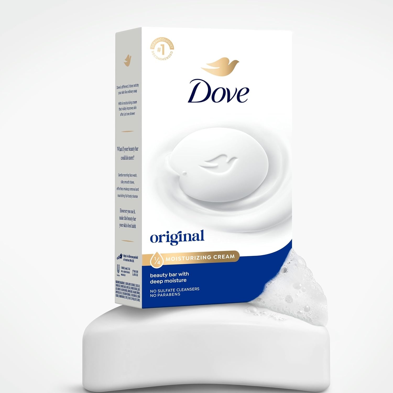 image:imageDove Beauty Bar Gentle Skin Cleanser Moisturizing for Gentle Soft Skin Care Original Made With 14 Moisturizing Cream 375 oz 14 Bars26 Ounce Pack of 1