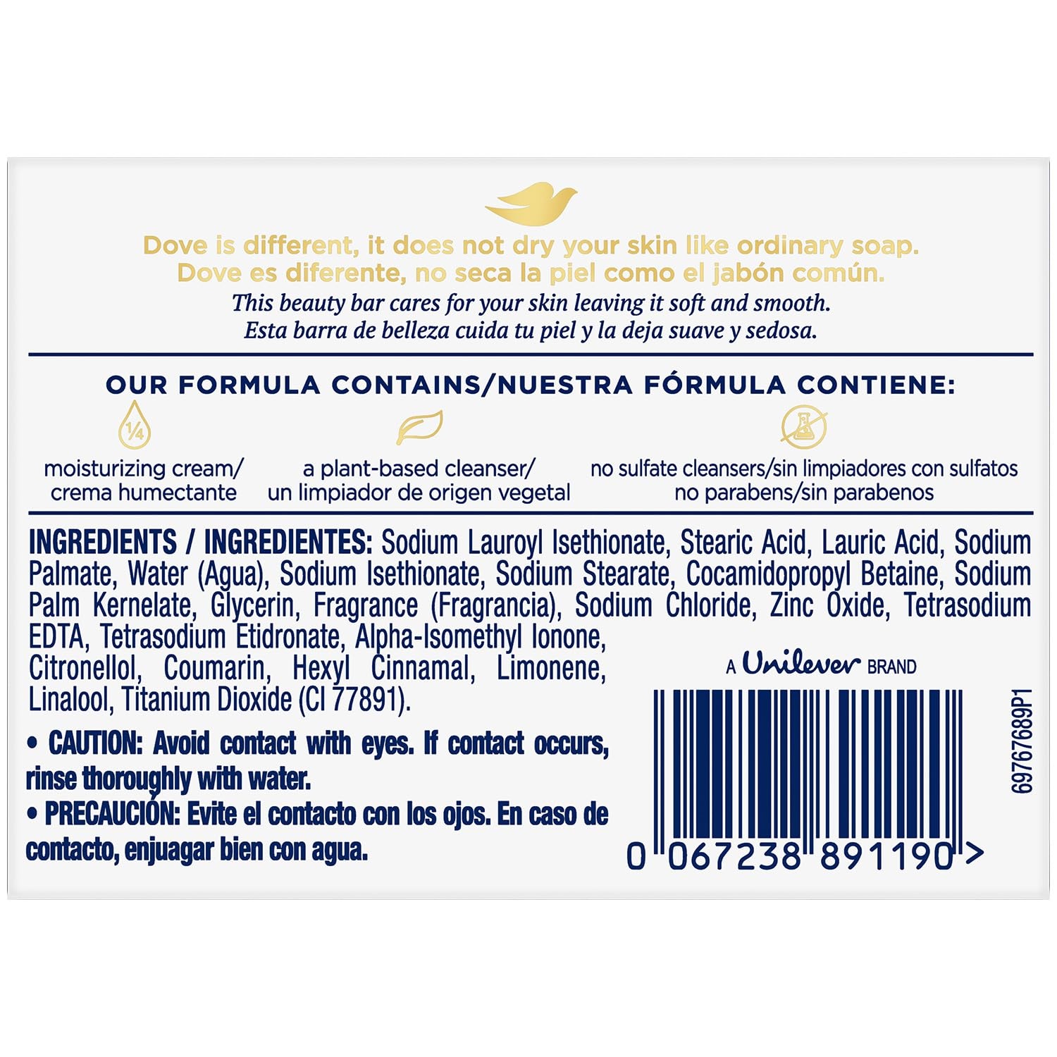 image:imageDove Beauty Bar Gentle Skin Cleanser Moisturizing for Gentle Soft Skin Care Original Made With 14 Moisturizing Cream 375 oz 14 Bars47 Ounce Pack of 48