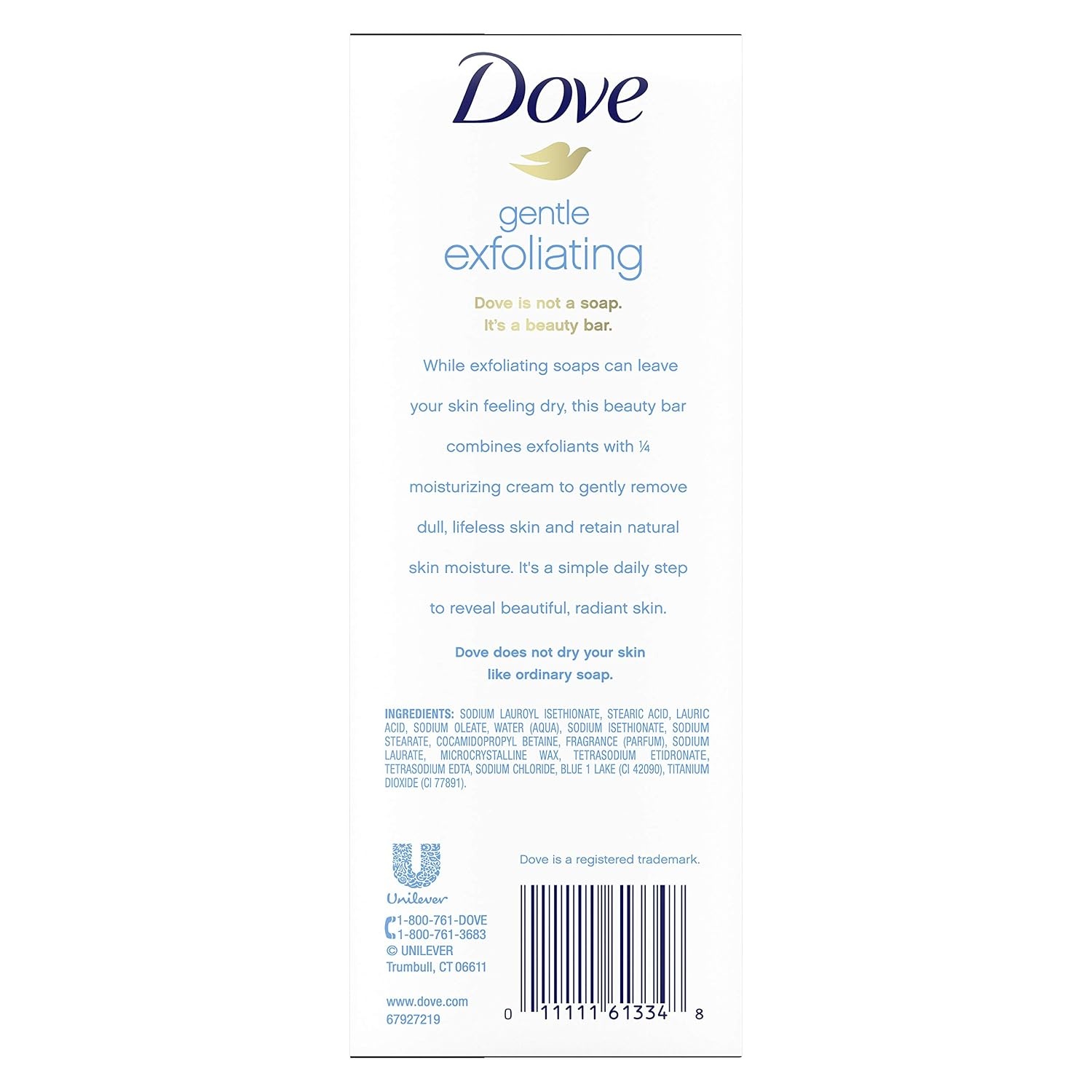 image:imageDove Beauty Bar More Moisturizing Than Bar Soap Gentle Exfoliating With Mild Cleanser For Softer And Smoother Skin 375 oz Pack of 14Exfoliating