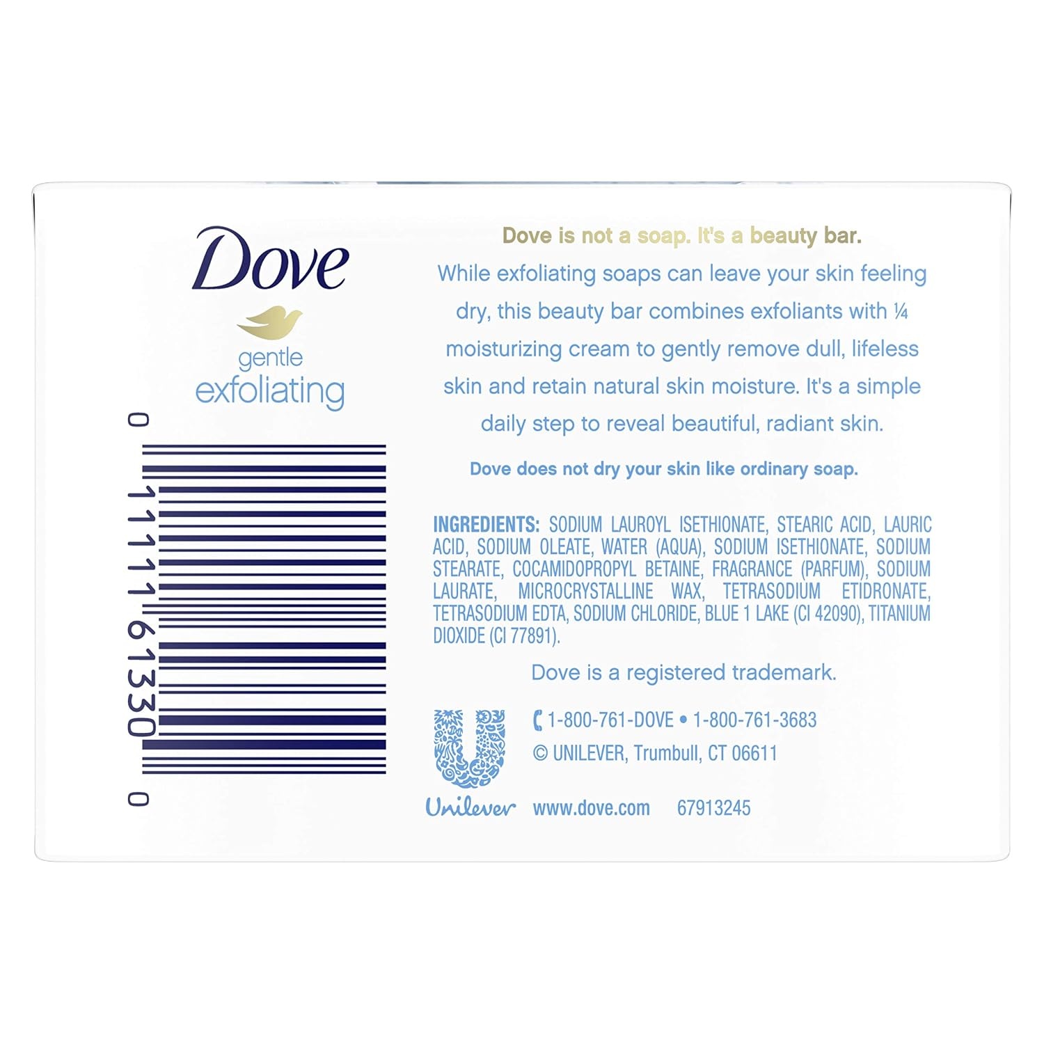 image:imageDove Beauty Bar More Moisturizing Than Bar Soap Gentle Exfoliating With Mild Cleanser For Softer And Smoother Skin 375 oz Pack of 14Exfoliating