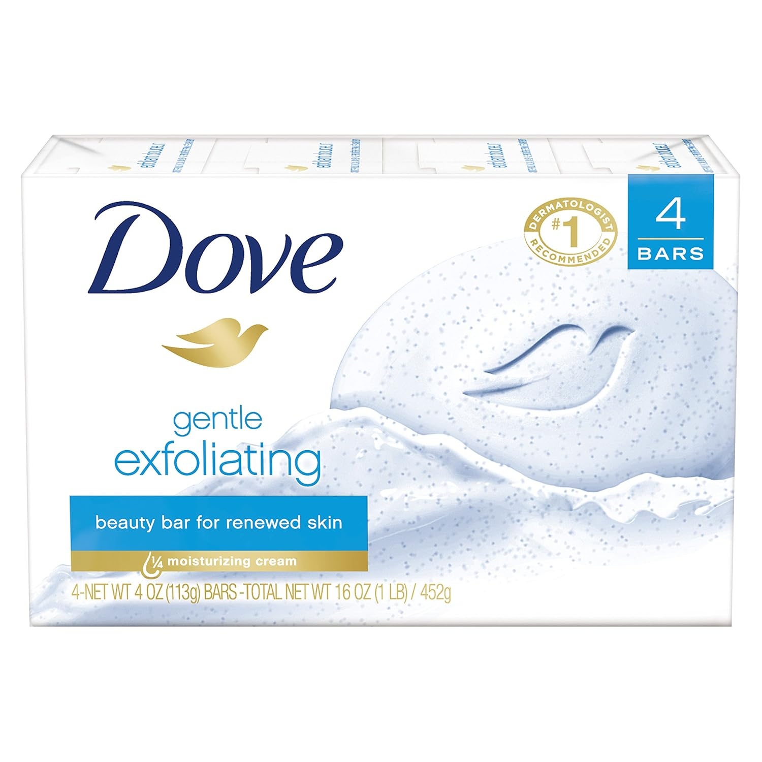 image:imageDove Beauty Bar More Moisturizing Than Bar Soap Gentle Exfoliating With Mild Cleanser For Softer And Smoother Skin 375 oz Pack of 14Exfoliating