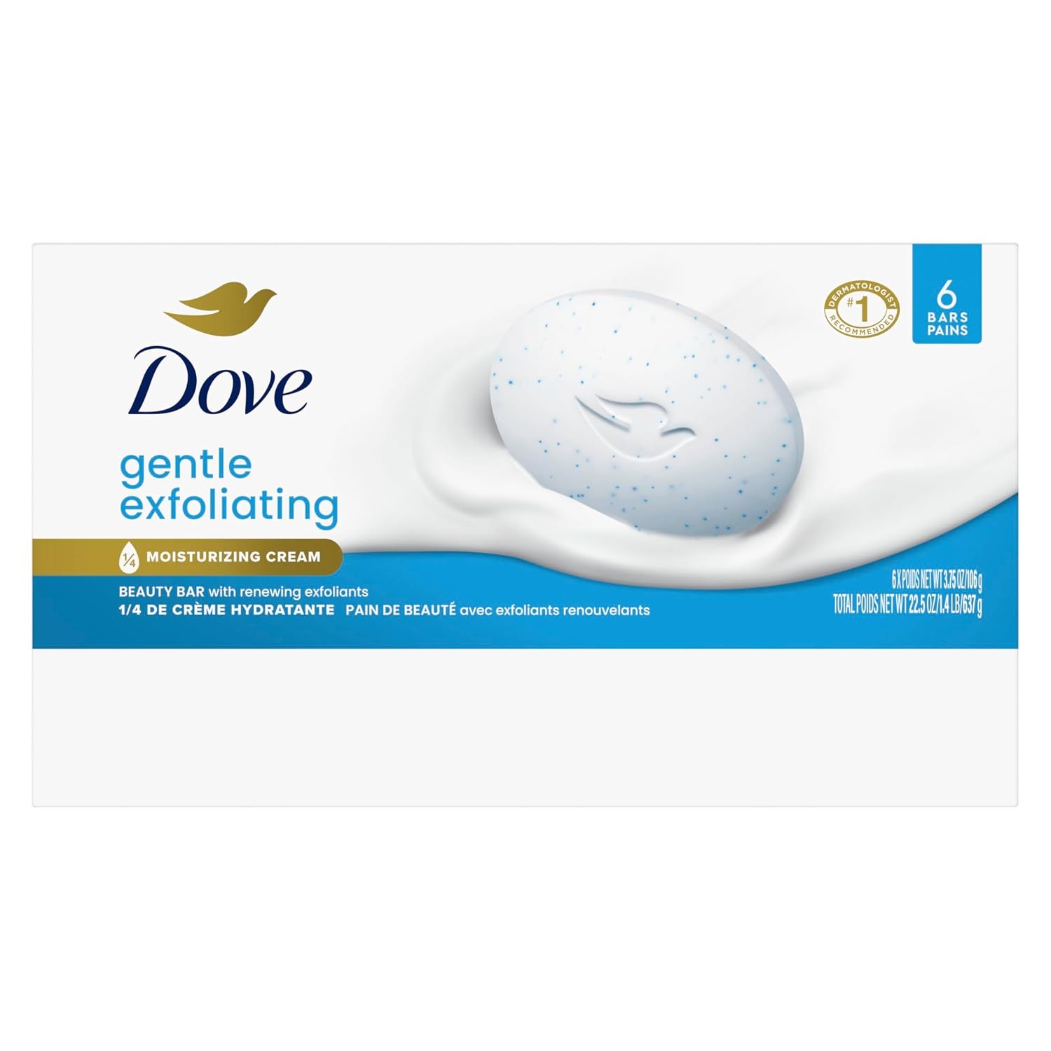 image:imageDove Beauty Bar More Moisturizing Than Bar Soap Gentle Exfoliating With Mild Cleanser For Softer And Smoother Skin 375 oz Pack of 14Fragranced