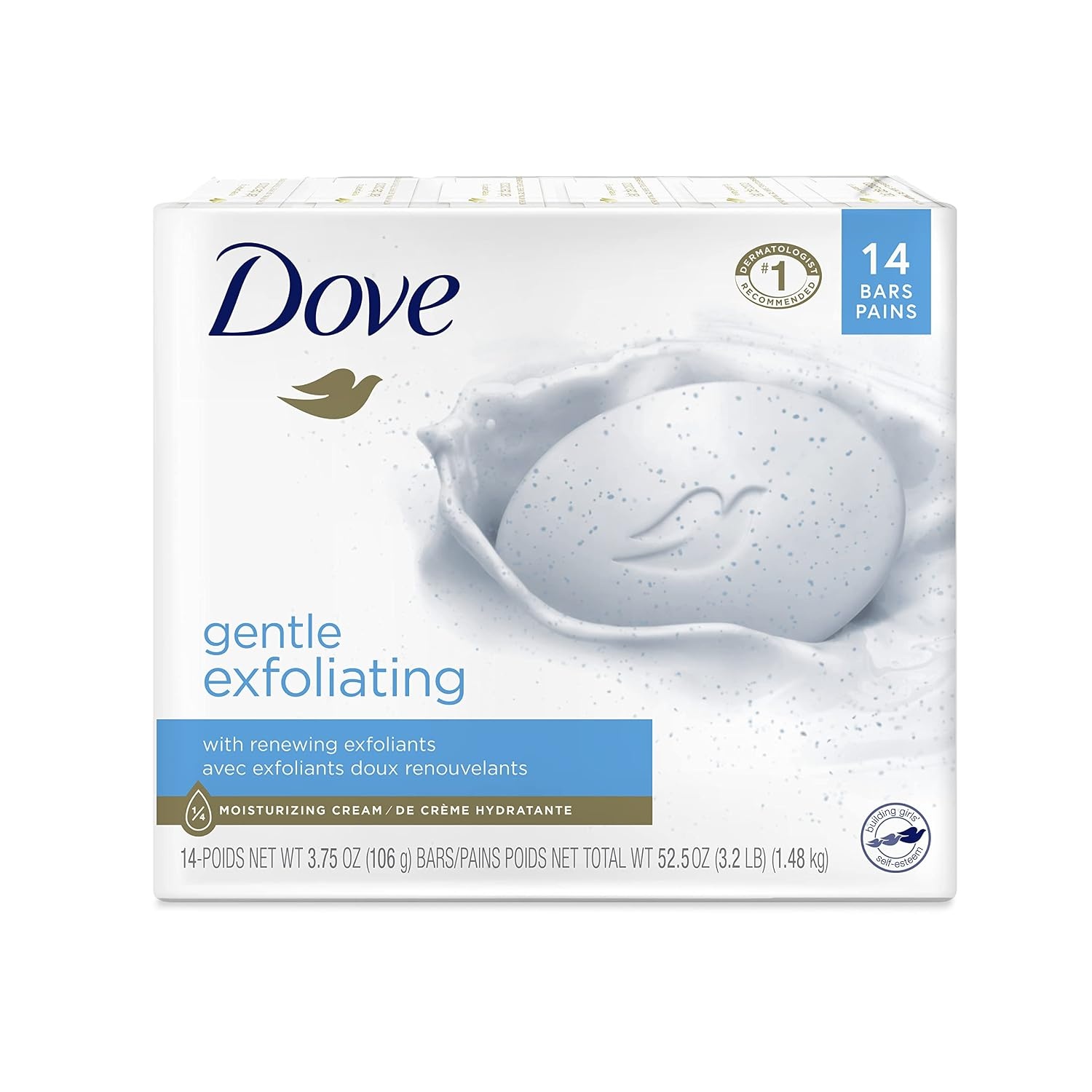 image:imageDove Beauty Bar More Moisturizing Than Bar Soap Gentle Exfoliating With Mild Cleanser For Softer And Smoother Skin 375 oz Pack of 14Fragranced