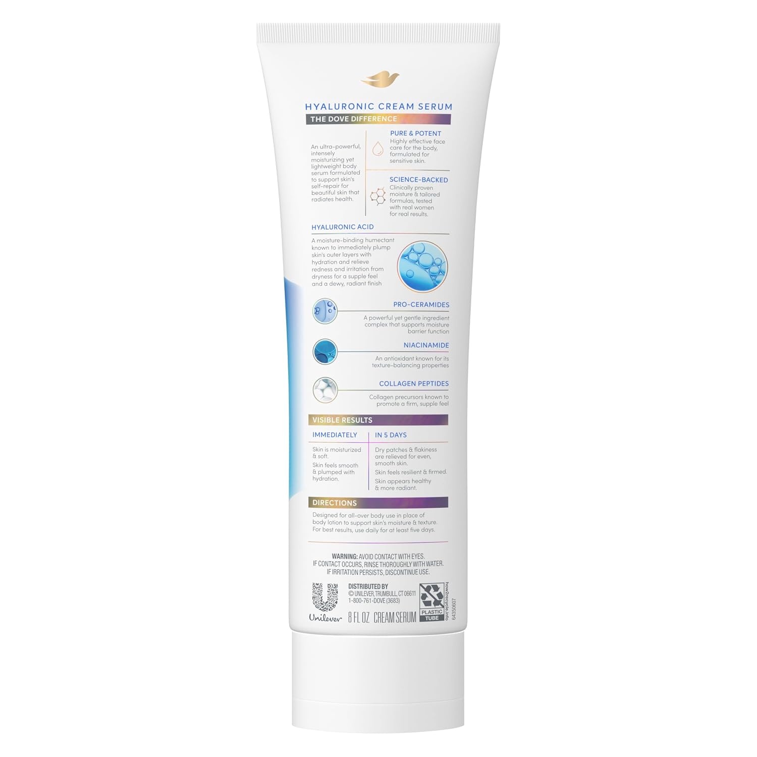 image:imageDove Body Cream Serum Hyaluronic Hydration for Extra Dry Flaky Skin 8oz8 Ounce Pack of 1