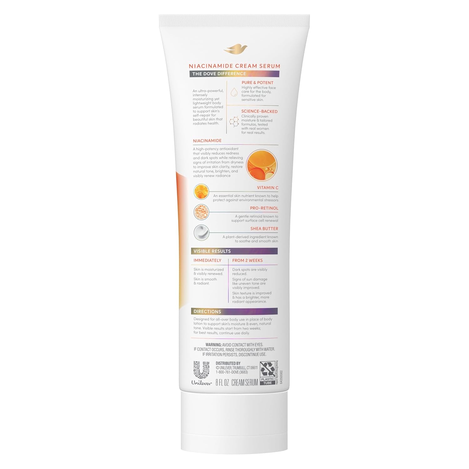image:imageDove Body Cream Serum Niacinamide Even Tone for Dark Spots 8oz