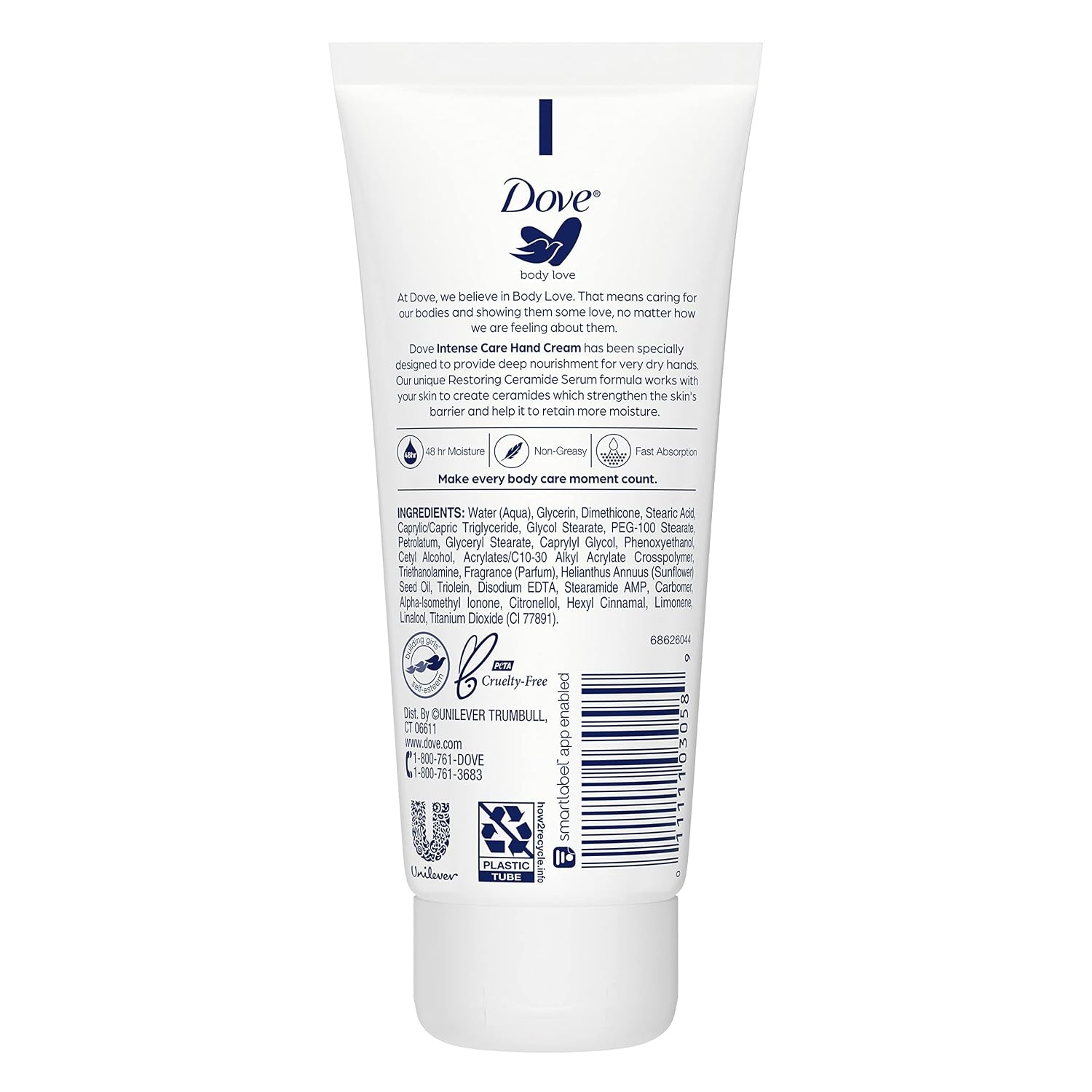 image:imageDove Body Love Moisturizing Hand Cream for Rough or Dry Skin Intense Care Softens and Smoothes 3oz 4 Count