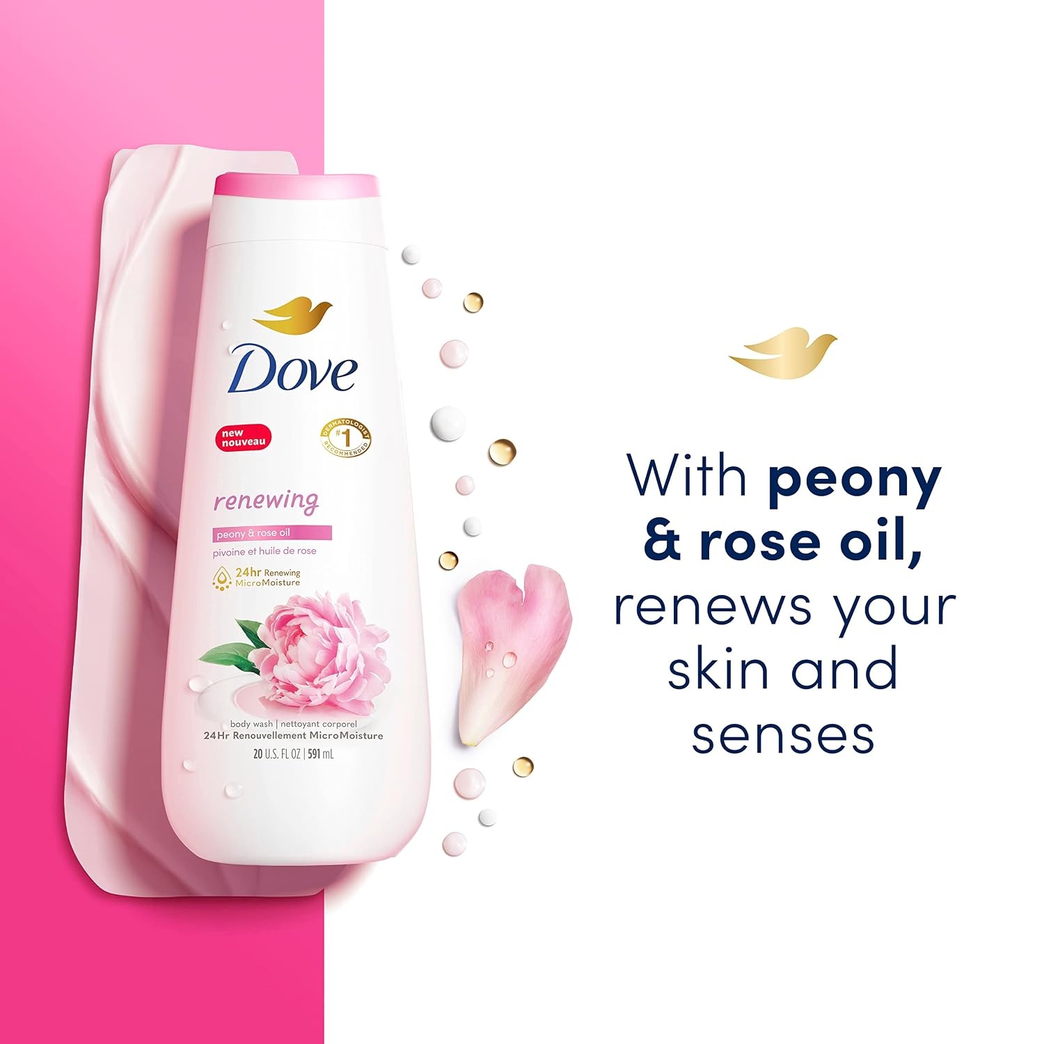 image:imageDove Body Wash 100 Gentle Cleansers Sulfate Free Peony and Rose Oil Effectively Washes Away Bacteria While Nourishing Your Skin 22 Fl Oz Pack of 4Peony Rose Oil