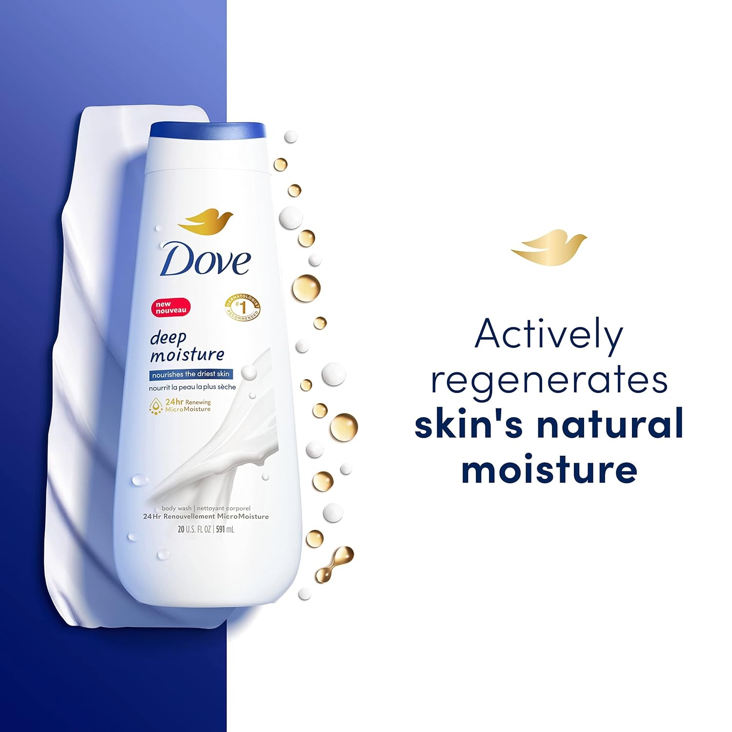 image:imageDove Body Wash Deeply Nourishing Value Size 3Pack Moisturizing Shower Soap Liquid for Softer Smoother Skin 338 Oz Ea20 Fl Oz Pack of 2