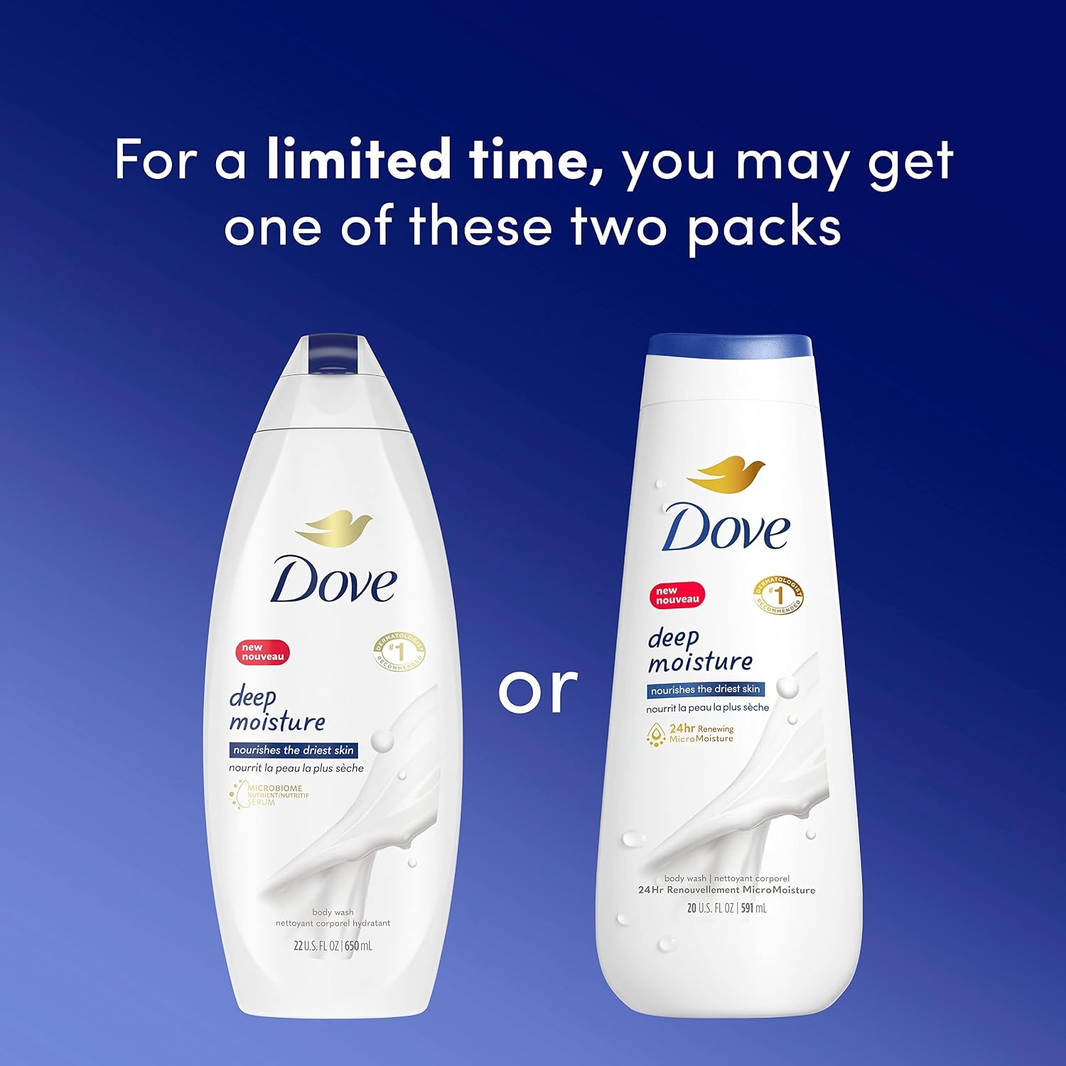 image:imageDove Body Wash Deeply Nourishing Value Size 3Pack Moisturizing Shower Soap Liquid for Softer Smoother Skin 338 Oz Ea20 Fl Oz Pack of 2