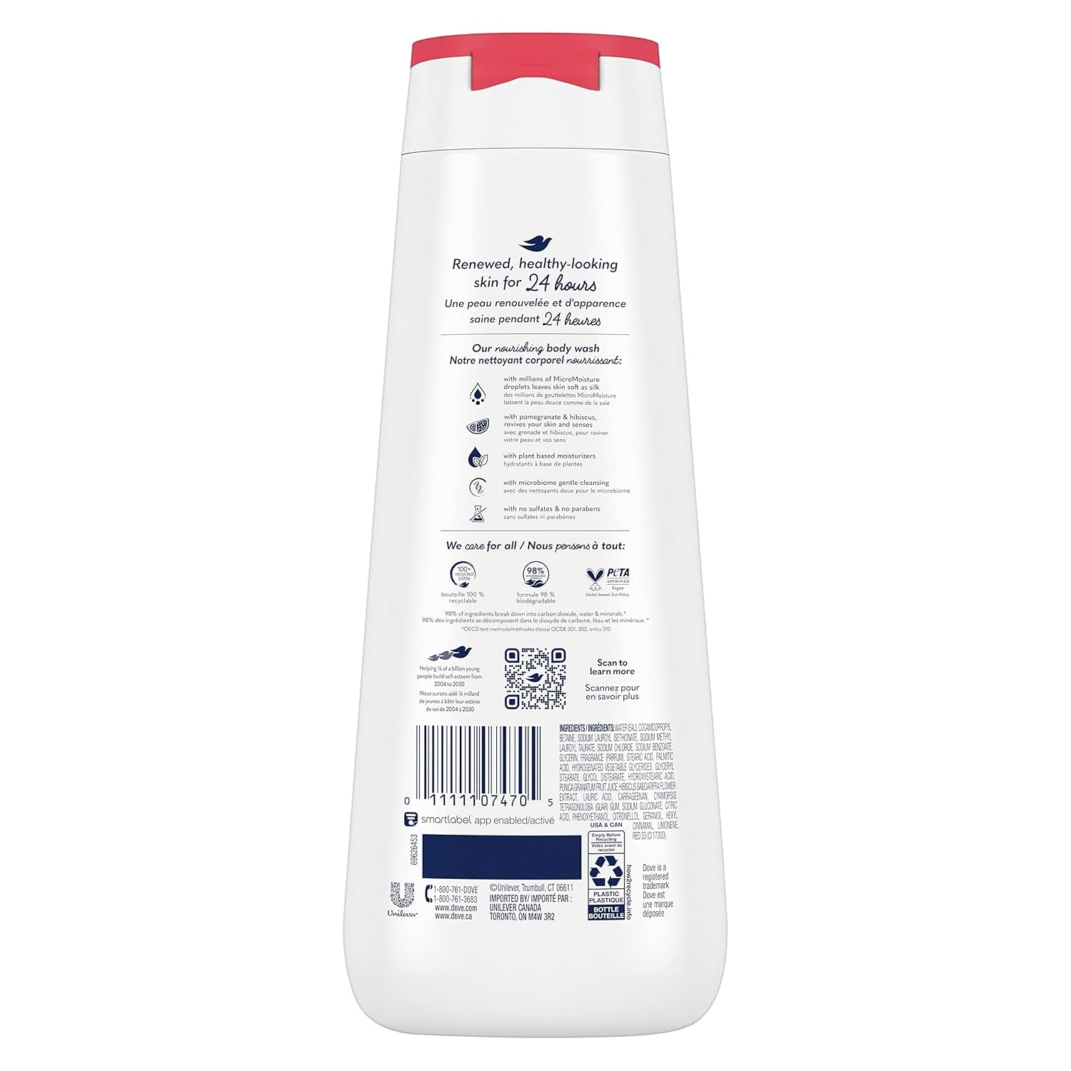 image:imageDove Body Wash Rejuvenating Pomegranate amp Hibiscus 4 Count for Renewed HealthyLooking Skin Gentle Skin Cleanser with 24hr Renewing MicroMoisture 20 oz20 Fl Oz Pack of 8