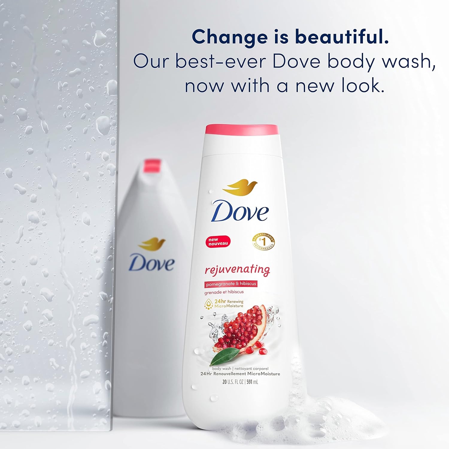 image:imageDove Body Wash Rejuvenating Pomegranate amp Hibiscus 4 Count for Renewed HealthyLooking Skin Gentle Skin Cleanser with 24hr Renewing MicroMoisture 20 oz20 Fl Oz Pack of 4