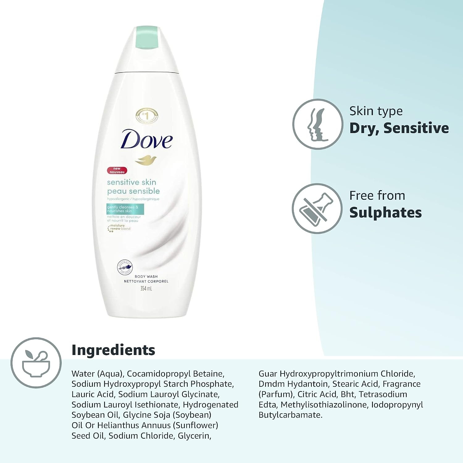 image:imageDove Body Wash Sensitive Skin 306 oz Pump 3 Pack Sulfate FreeUnscented