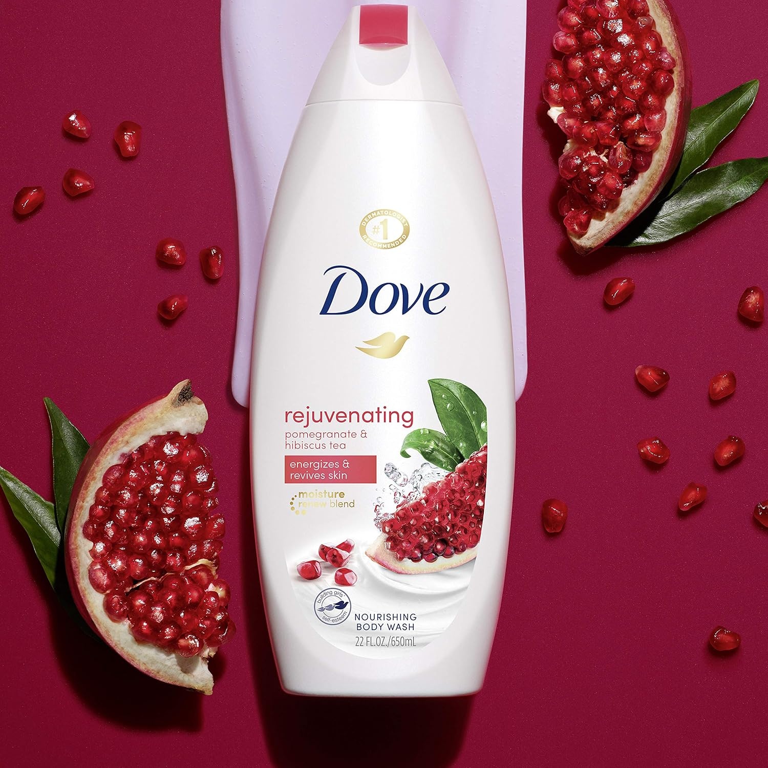image:imageDove Body Wash for Softer Smoother Skin After Just One Use Rejuvenating Pomegranate and Hibiscus Tea Effectively Washes Away Bacteria While Nourishing Your Skin 22 Fl Ounce Pack of 4Pomegranate and Hibiscus Tea