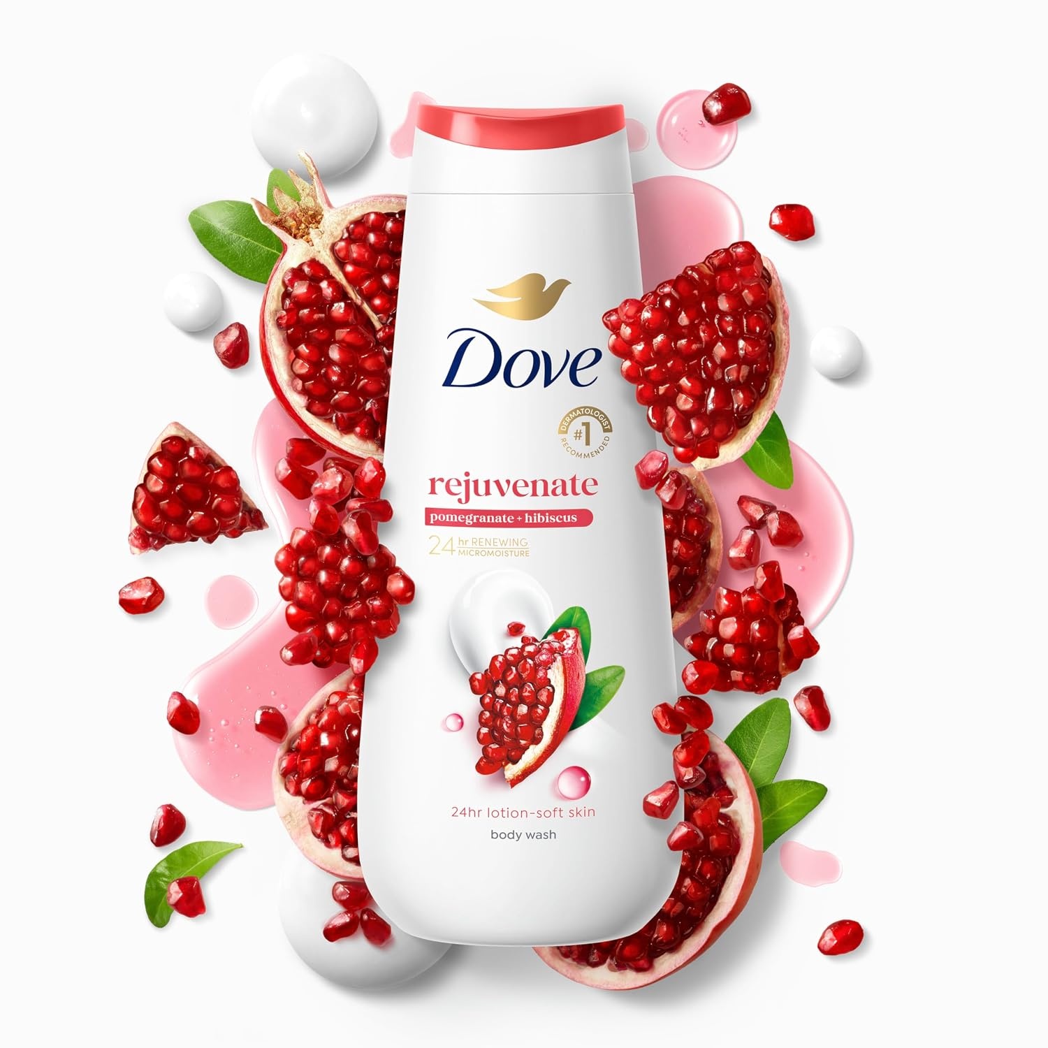 image:imageDove Body Wash for Softer Smoother Skin After Just One Use Rejuvenating Pomegranate and Hibiscus Tea Effectively Washes Away Bacteria While Nourishing Your Skin 22 Fl Ounce Pack of 4Pomegranate