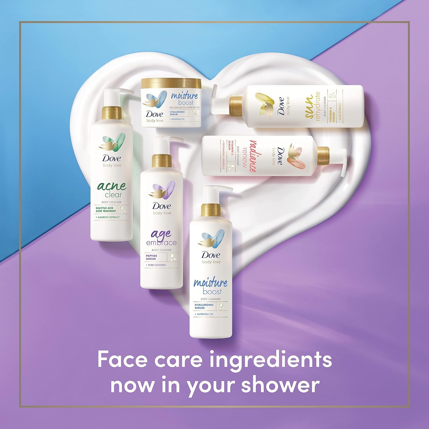 image:imageDove Body loveDrylotionBodyUnisexHyaluronic Acid and Moringa OilAdultMoisture BoostBody washCruelty FreeUnscented