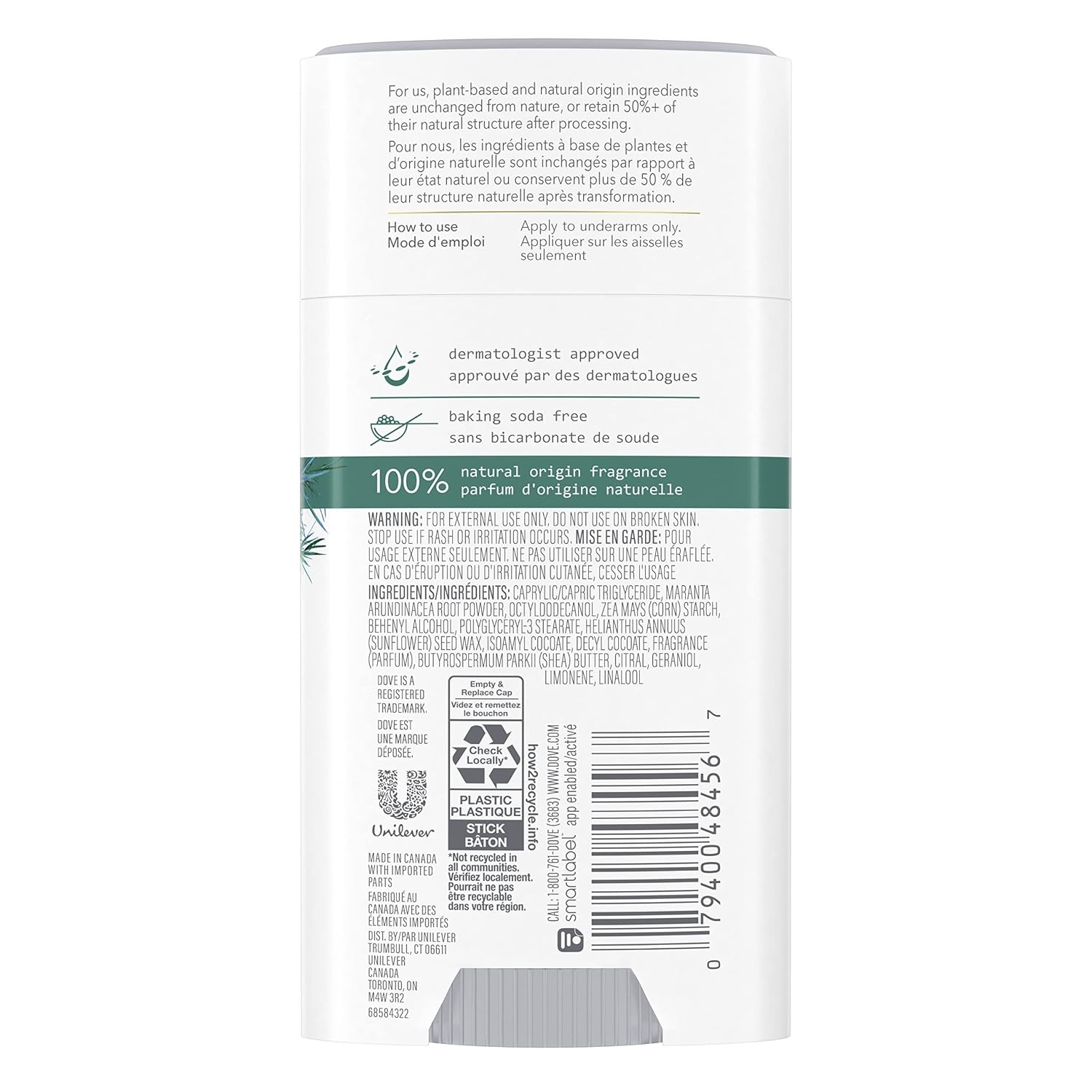 image:imageDove Care by Plants Deodorant Stick for longlasting deodorant protection Tea Tree aluminum free deodorant 26 oz 3 Count