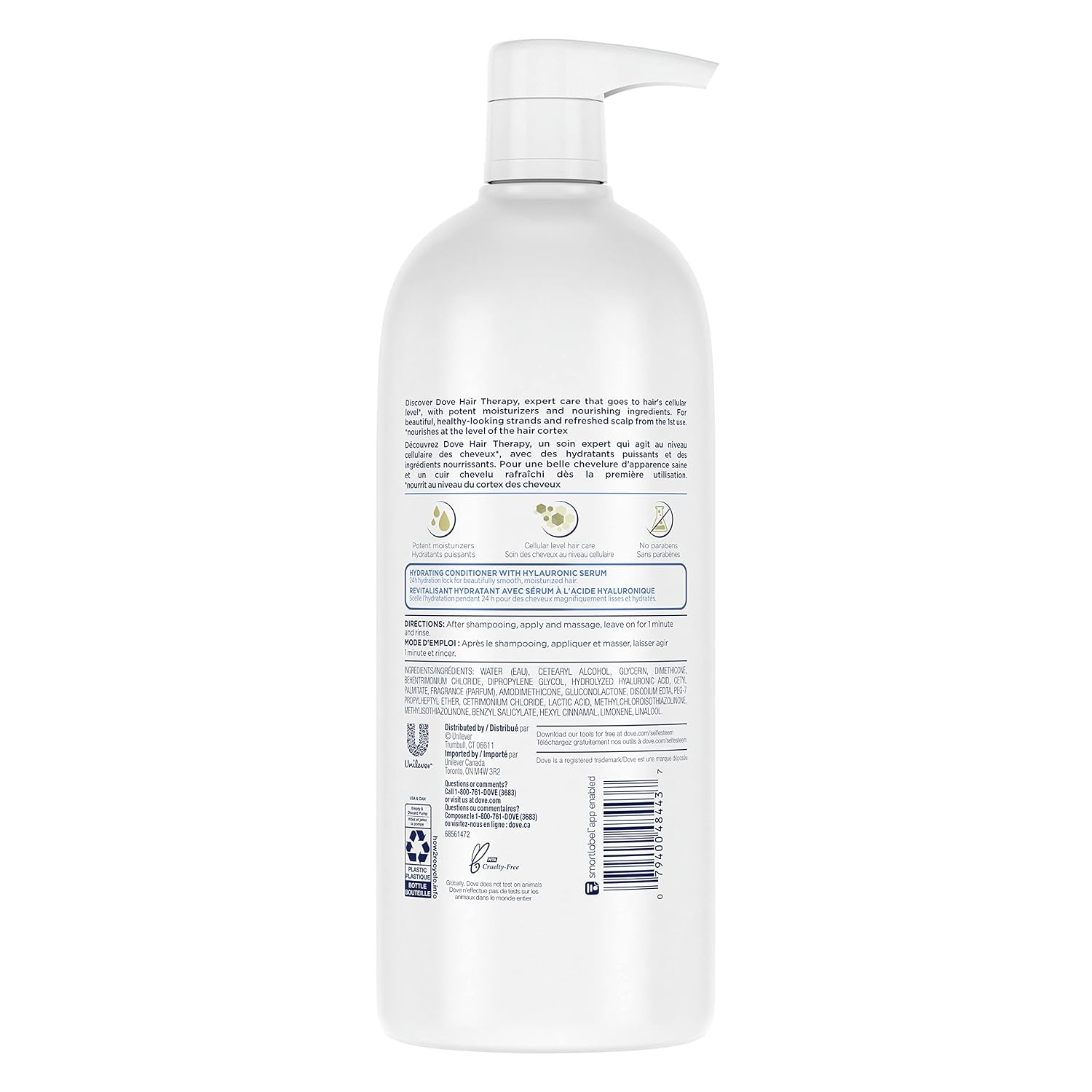 image:imageDove Conditioner Hydration Spa for Dry Hair Hair Conditioner with Hyaluronic Serum 338 oz