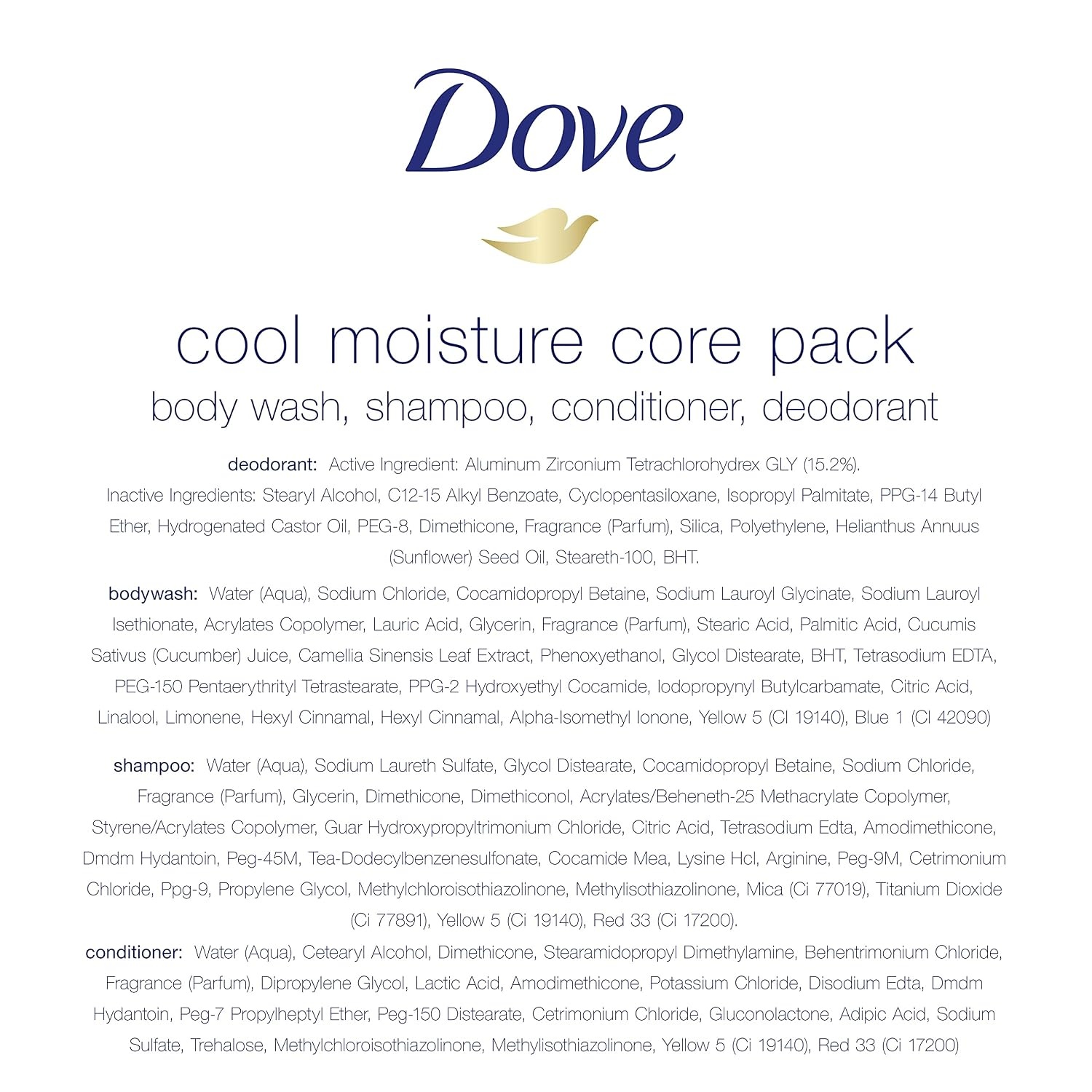 image:imageDove Cool Moisture Regimen Pack 2 Hair and 2 Skin Products for Soft Skin and Clean Hair4 Piece Set