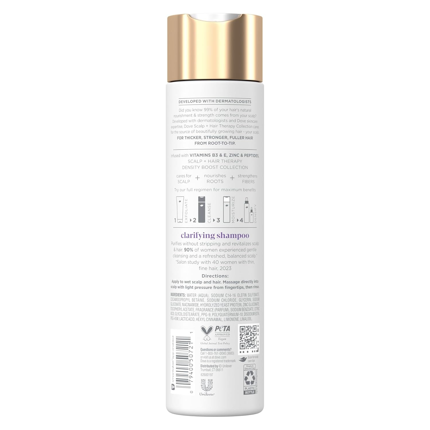 image:imageDove Density Boost Clarifying Shampoo Scalp Hair Therapy for Gentle Cleansing with Vitamin B3 Zinc and 0 sulfates 925 oz925 Fl Oz Pack of 2