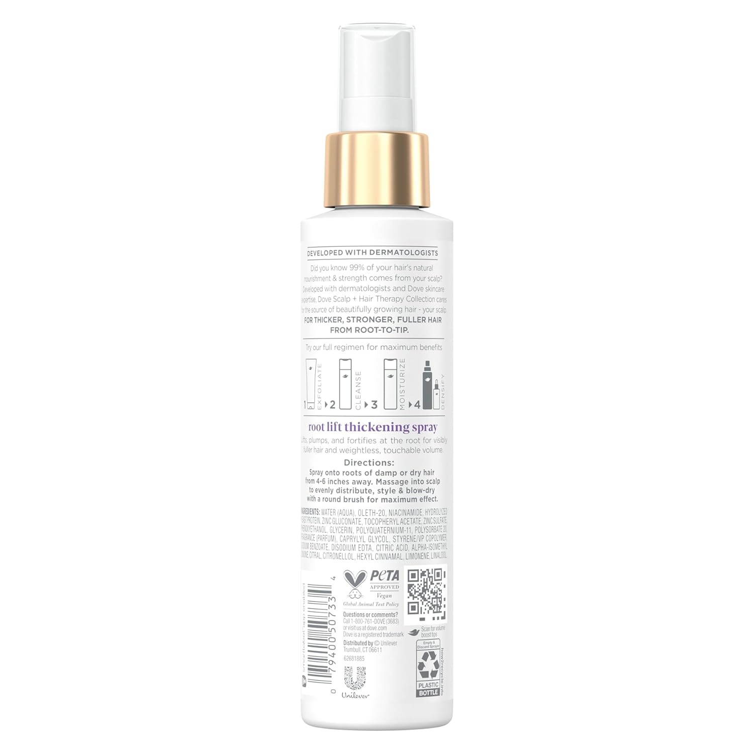 image:imageDove Density Boost Root Lift Thickening Spray for Fuller Hair and Scalp Therapy with Vitamin B3 Zinc and 0 sulfates 5 oz5 Fl Oz Pack of 1