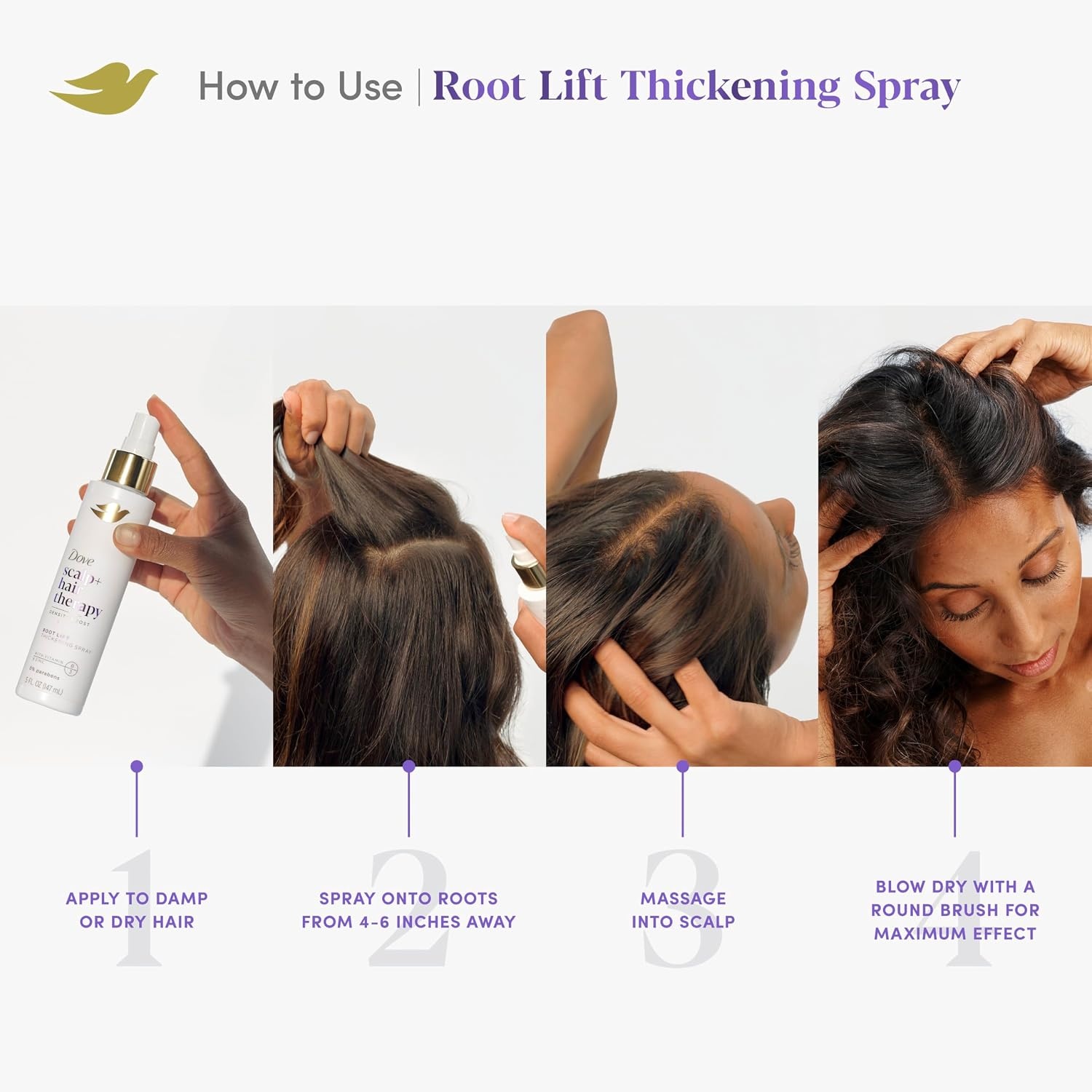 image:imageDove Density Boost Root Lift Thickening Spray for Fuller Hair and Scalp Therapy with Vitamin B3 Zinc and 0 sulfates 5 oz5 Fl Oz Pack of 2