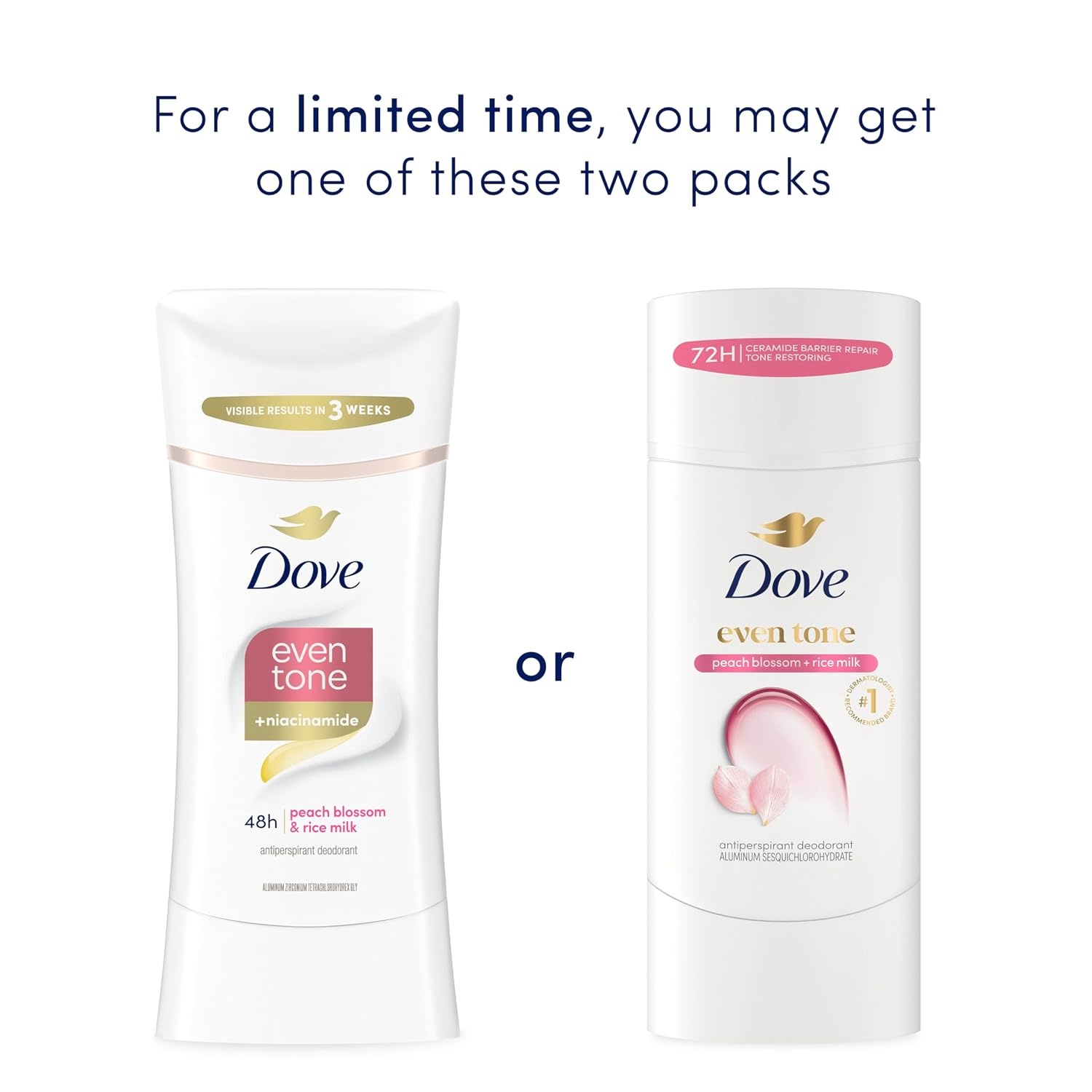 image:imageDove Even Tone Antiperspirant Stick Peach Blossom amp Rice Milk 3PK 26 oz26 Ounce Pack of 1