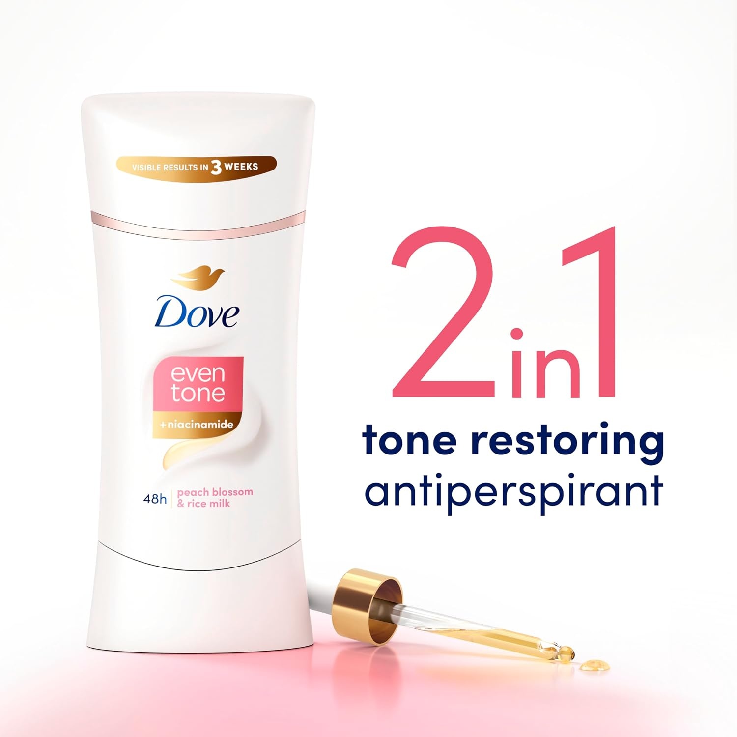 image:imageDove Even Tone Antiperspirant Stick Peach Blossom amp Rice Milk 3PK 26 oz26 Ounce Pack of 3