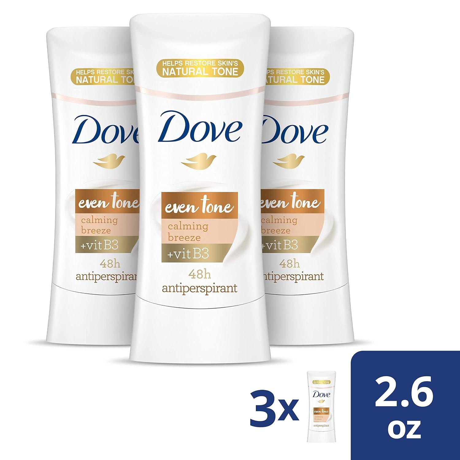 image:imageDove Even Tone Antiperspirant Stick Peach Blossom amp Rice Milk 3PK 26 oz26 Ounce Pack of 3