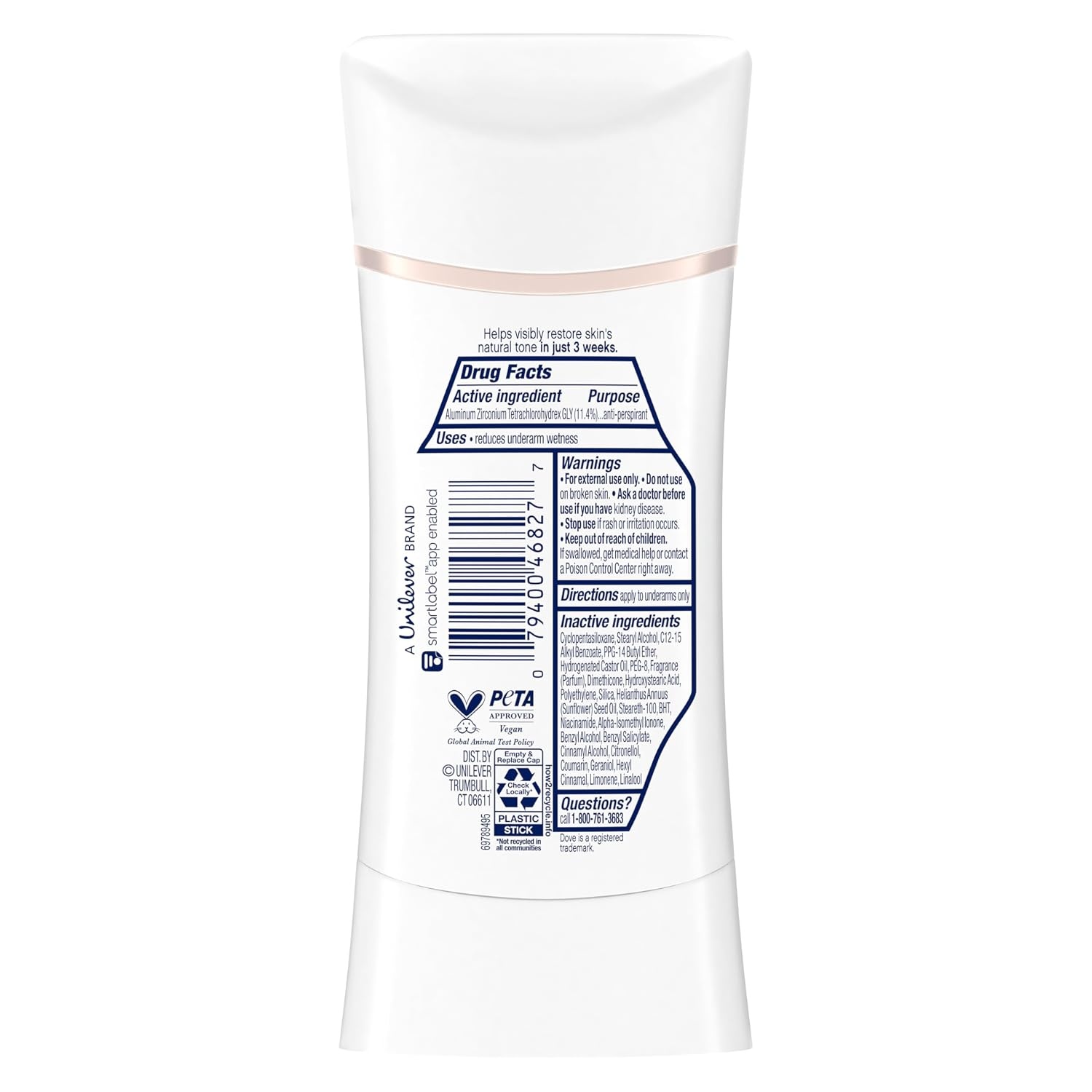 image:imageDove Even Tone Antiperspirant Stick Peach Blossom amp Rice Milk 3PK 26 oz26 Ounce Pack of 3