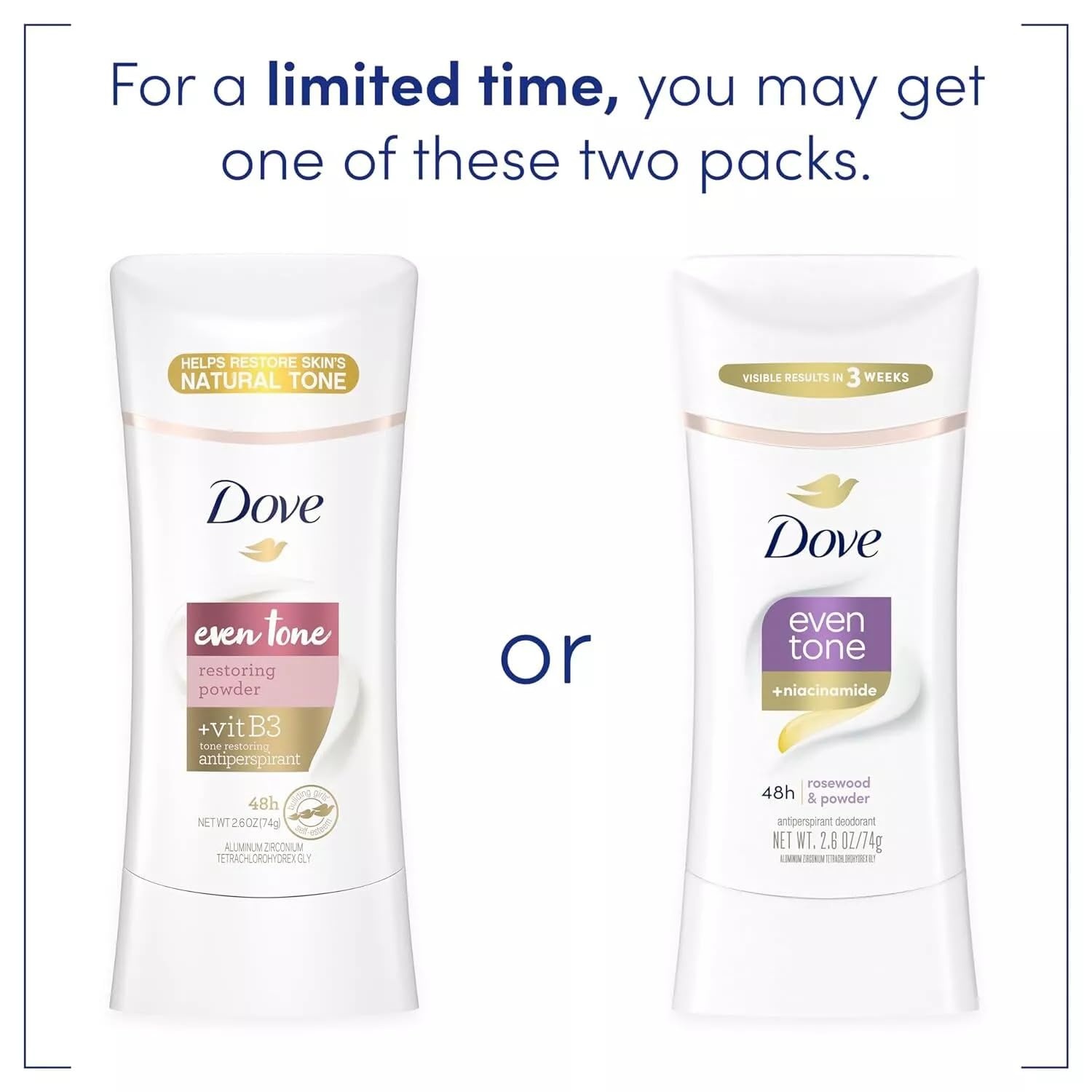 image:imageDove Even Tone Antiperspirant Stick Peach Blossom amp Rice Milk 3PK 26 oz26 Ounce Pack of 3