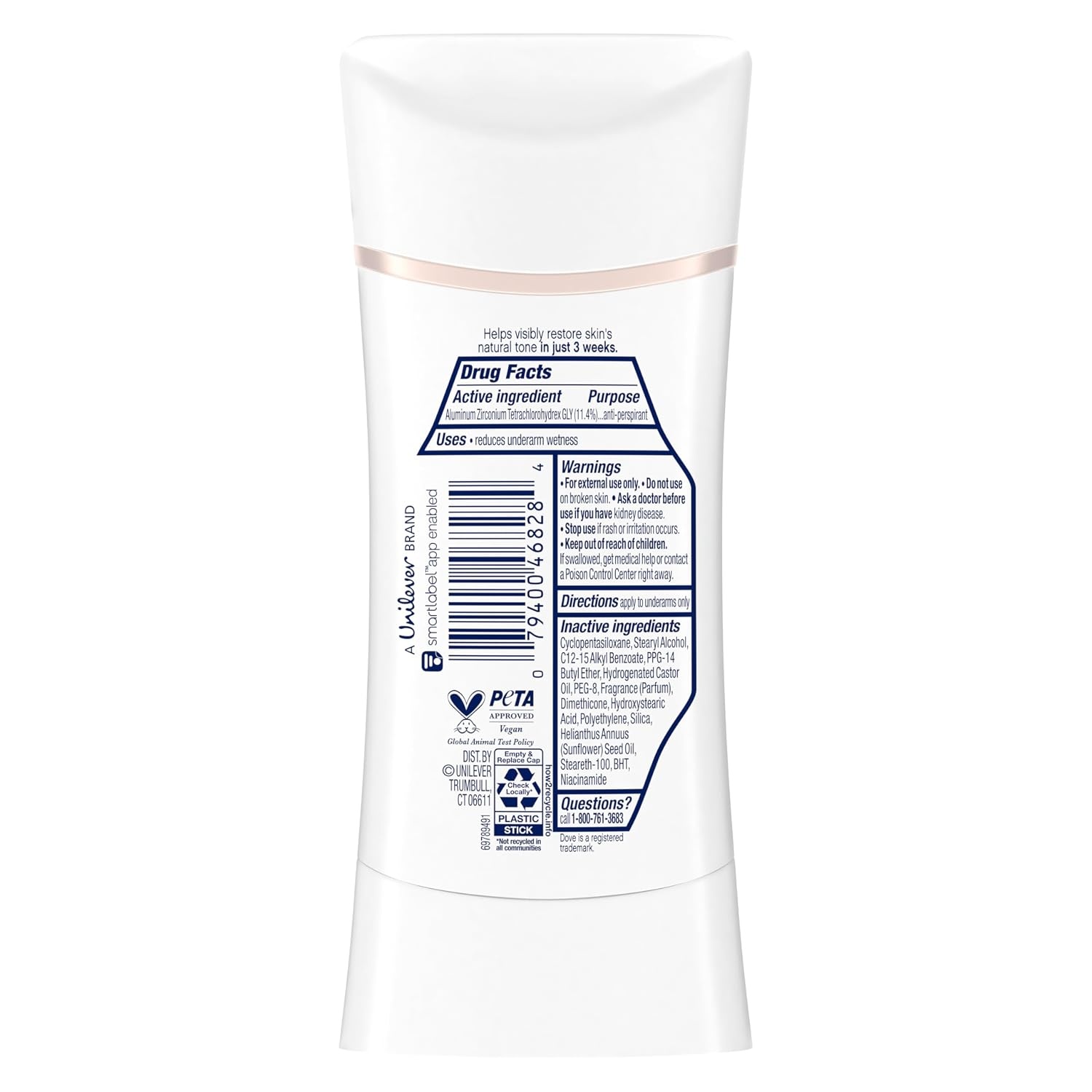 image:imageDove Even Tone Antiperspirant Stick Peach Blossom amp Rice Milk 3PK 26 oz26 Ounce Pack of 3