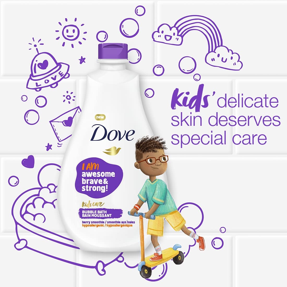 image:imageDove Foaming Body Wash For Kids 4 Count Berry Smoothie Hypoallergenic Skin Care 135 ozBerry Smoothie