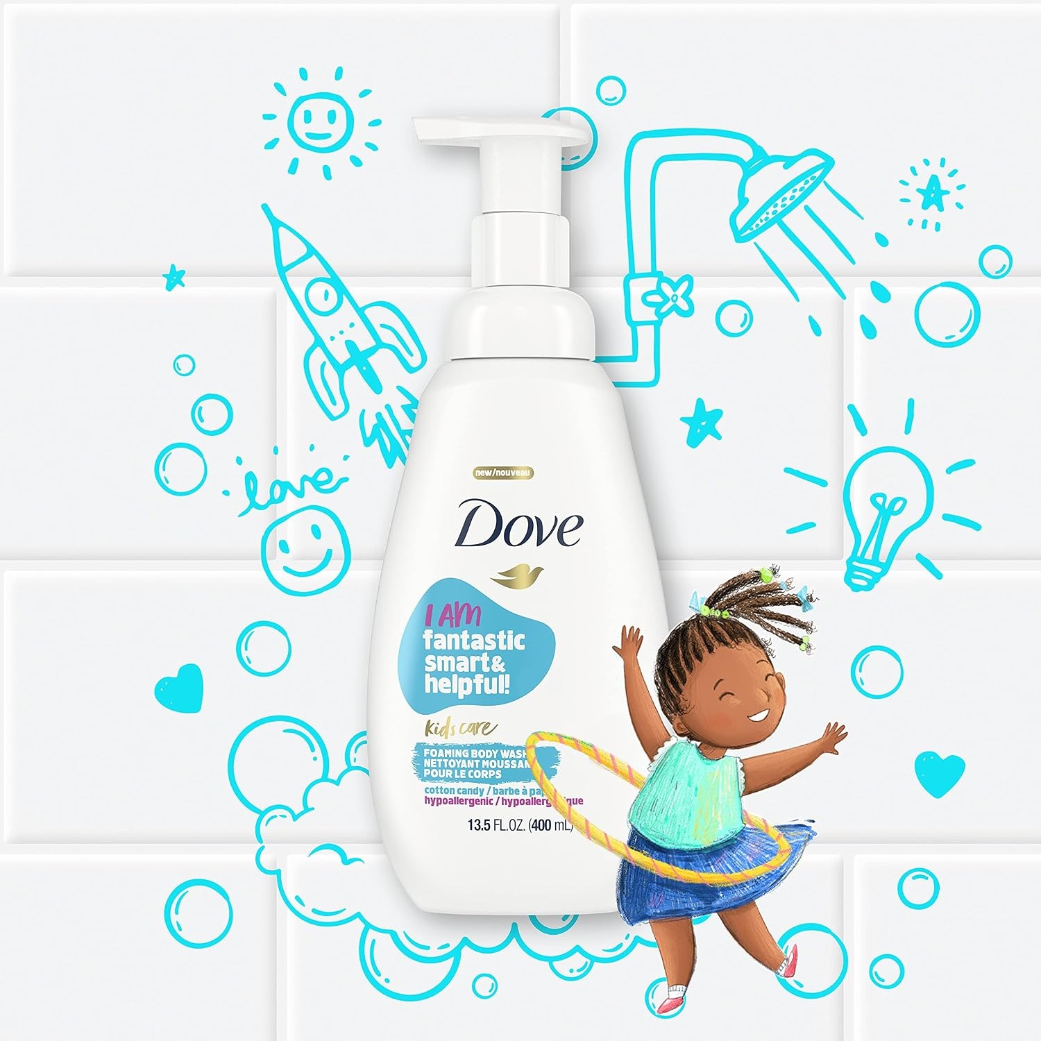 image:imageDove Foaming Body Wash For Kids 4 Count Berry Smoothie Hypoallergenic Skin Care 135 ozCotton Candy