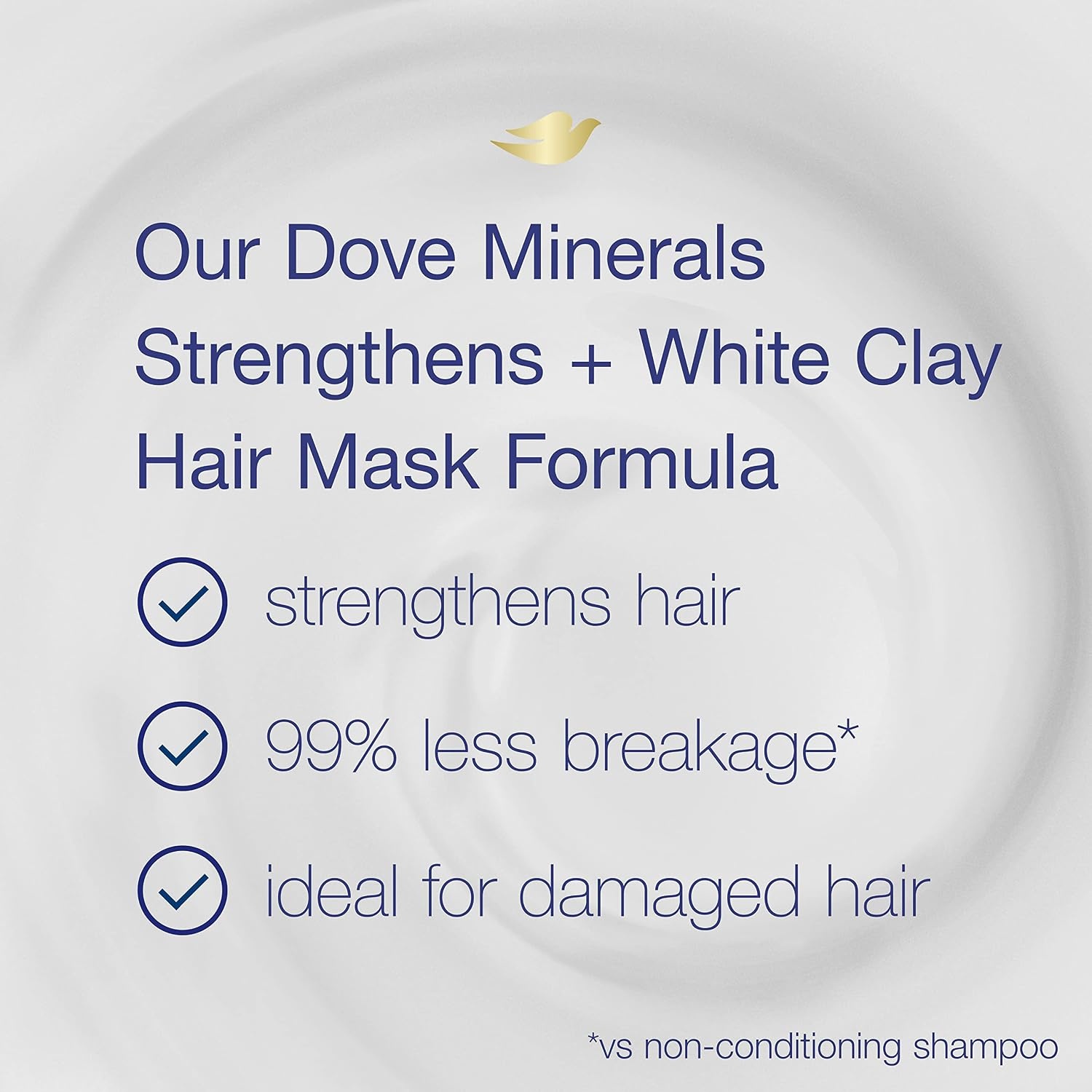 image:imageDove Hair Mask Strengthening Hair Mask for Damaged Hair and Hair Breakage Minerals White Clay 4 oz 4 Count