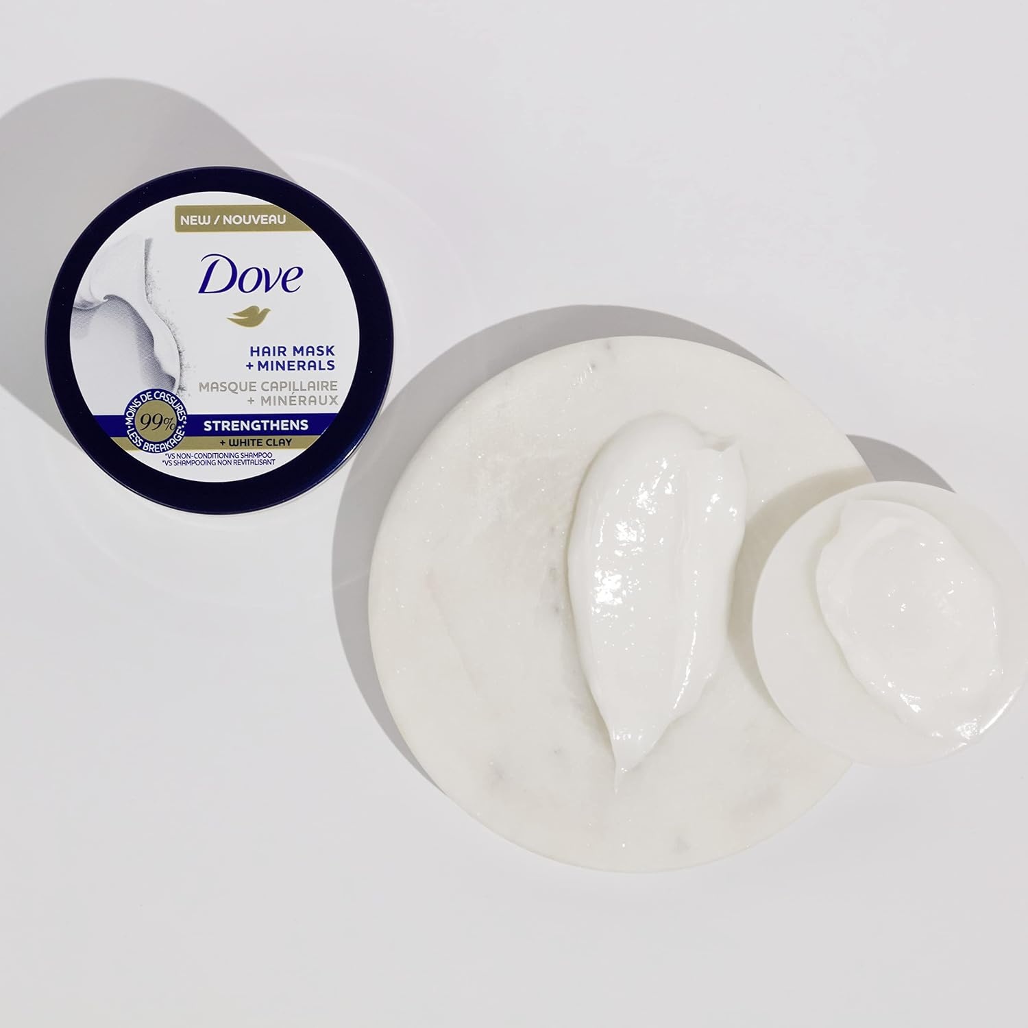 image:imageDove Hair Mask Strengthening Hair Mask for Damaged Hair and Hair Breakage Minerals White Clay 4 oz 4 Count