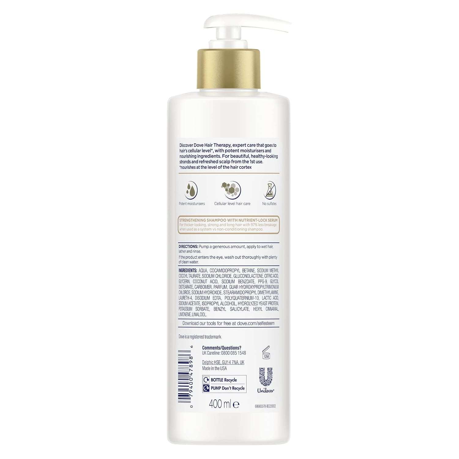 image:imageDove Hair Therapy Shampoo Breakage Remedy for Damaged Hair Hair Shampoo with NutrientLock Serum 338 ozBreakage Remedy