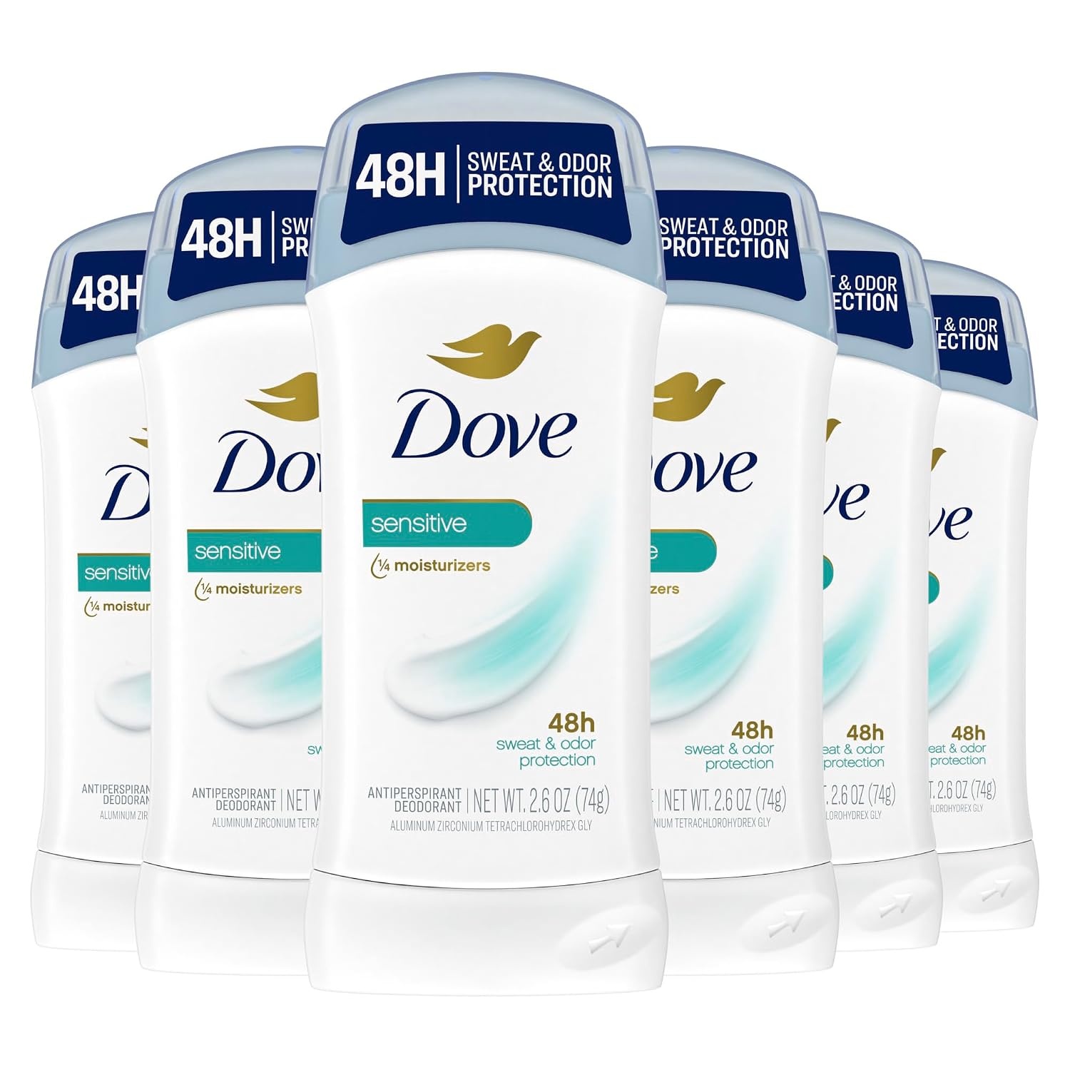 image:imageDove Invisible Solid Antiperspirant Deodorant Stick for Women 6 Count Sensitive for All Day Underarm Sweat amp Odor Protection 26 ozUnscented