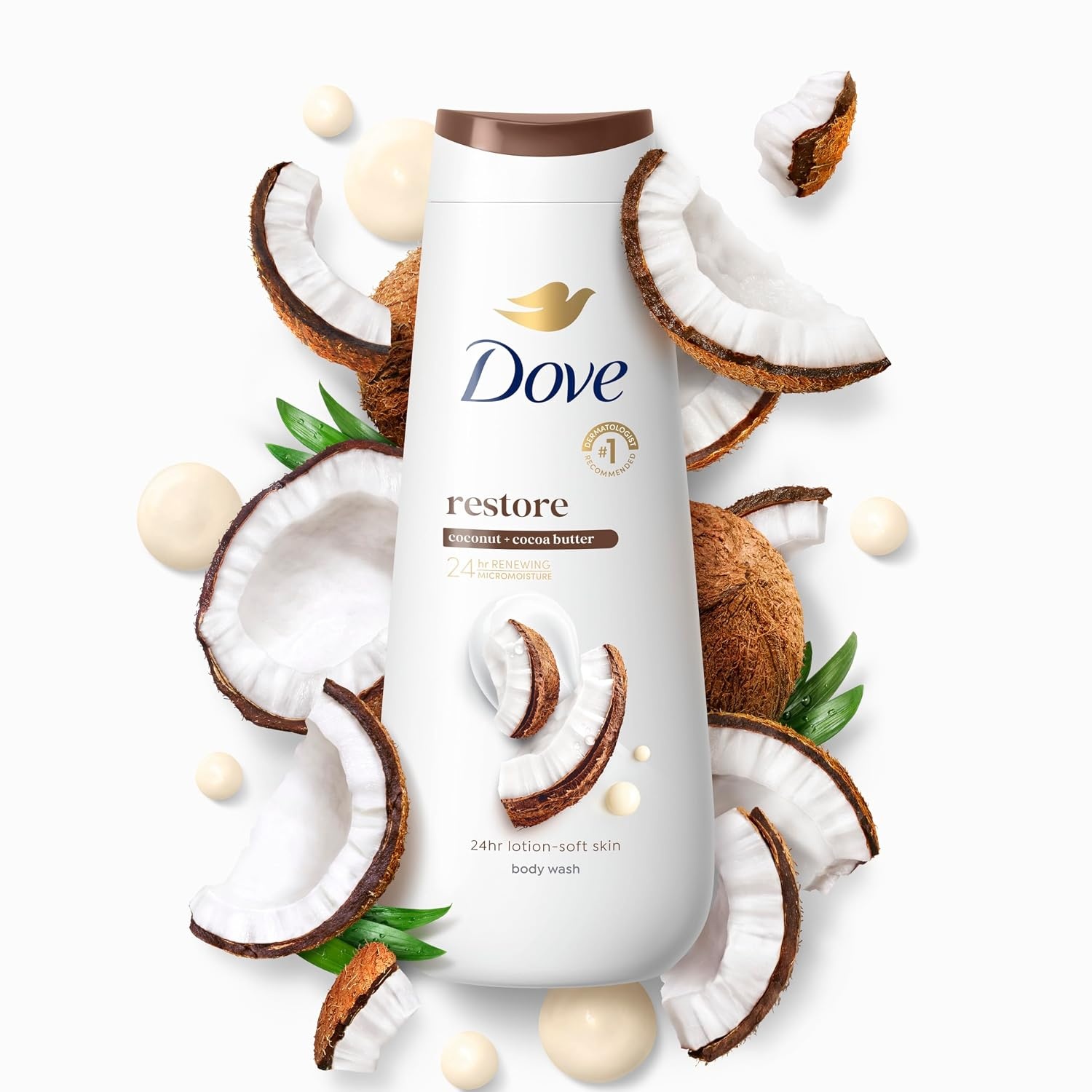 image:imageDove Purely Pampering Body Wash for Dry Skin Coconut Butter and Cocoa Butter Effectively Washes Away Bacteria While Nourishing Your Skin 22 oz 4 count20 Fl Oz Pack of 1