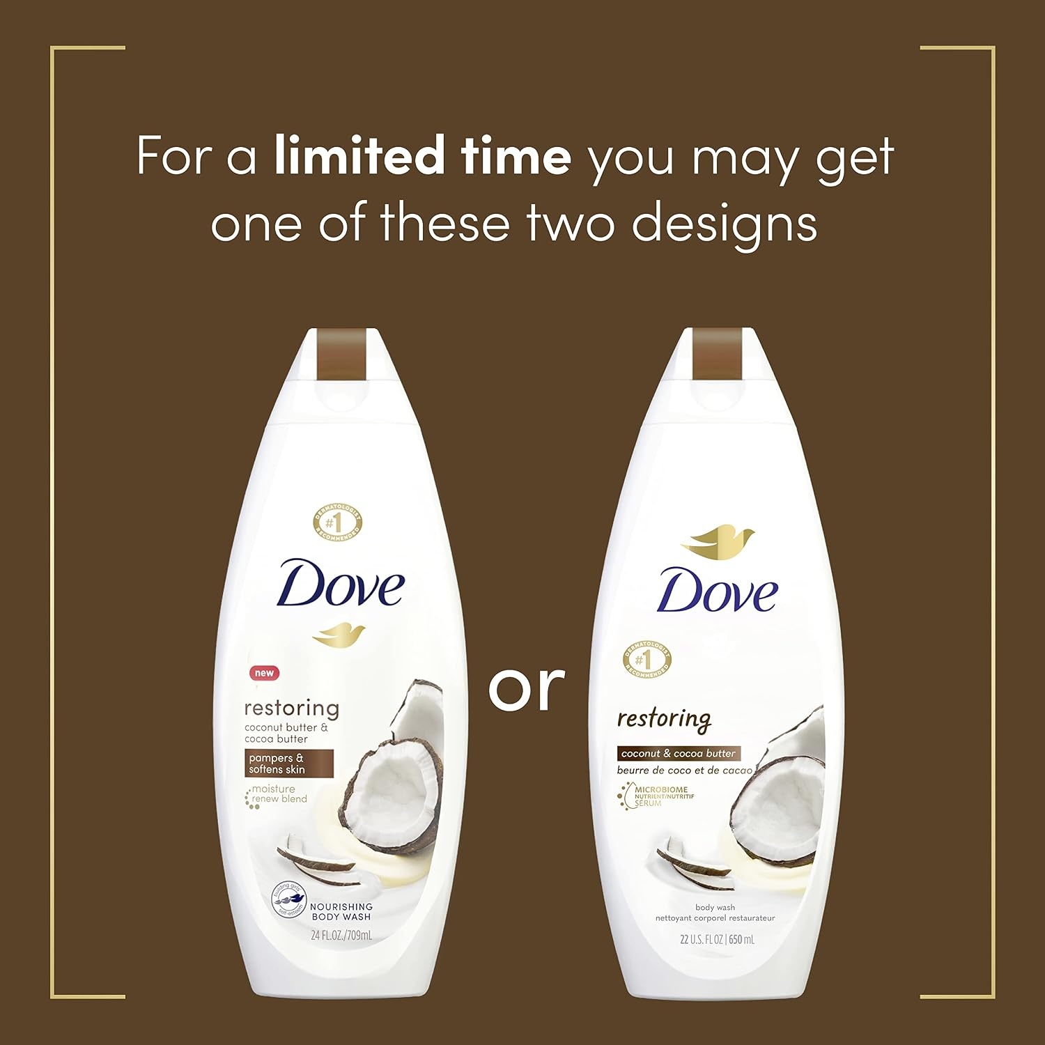 image:imageDove Purely Pampering Body Wash for Dry Skin Coconut Butter and Cocoa Butter Effectively Washes Away Bacteria While Nourishing Your Skin 22 oz 4 count22 Fl Oz Pack of 4