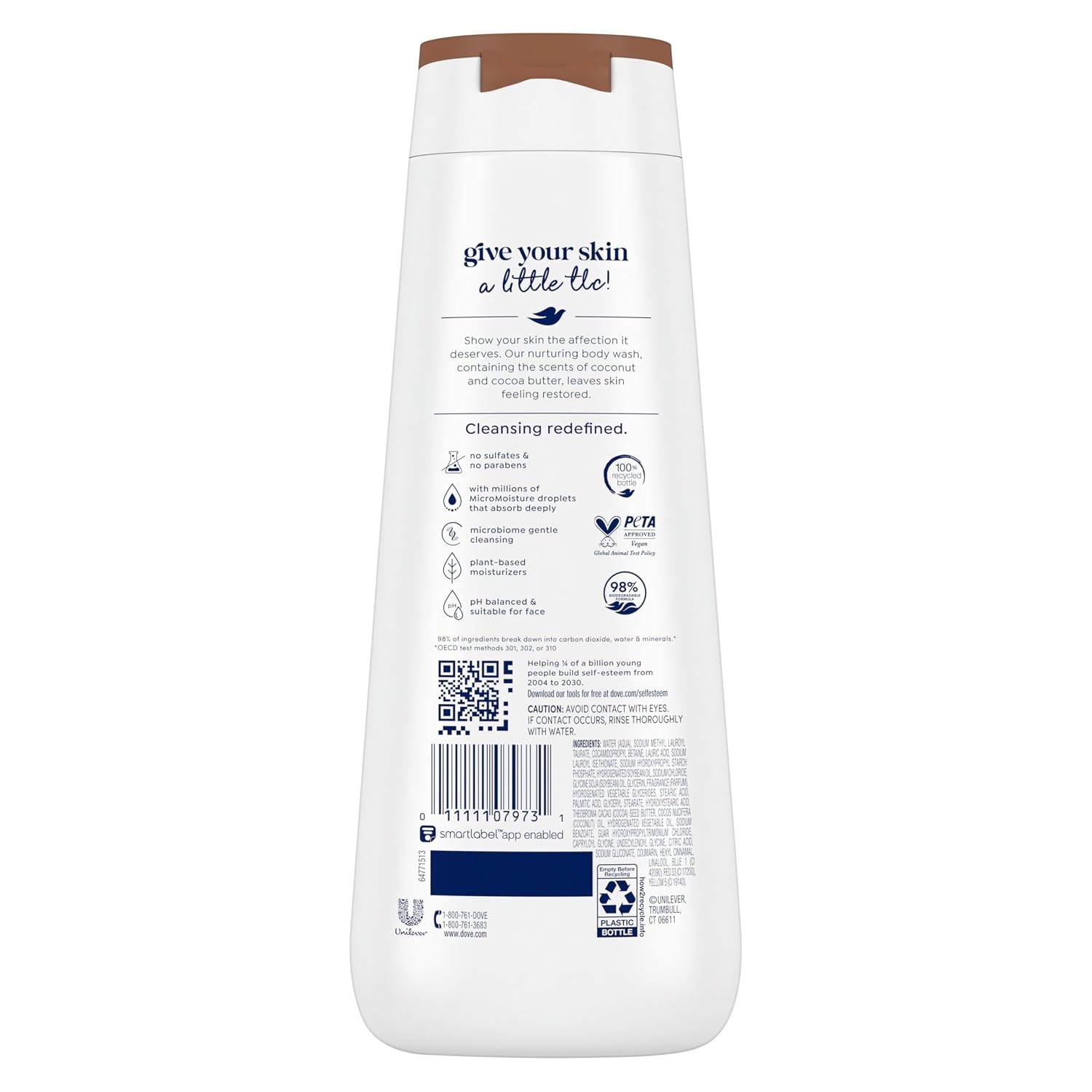 image:imageDove Purely Pampering Body Wash for Dry Skin Coconut Butter and Cocoa Butter Effectively Washes Away Bacteria While Nourishing Your Skin 22 oz 4 count20 Fl Oz Pack of 1