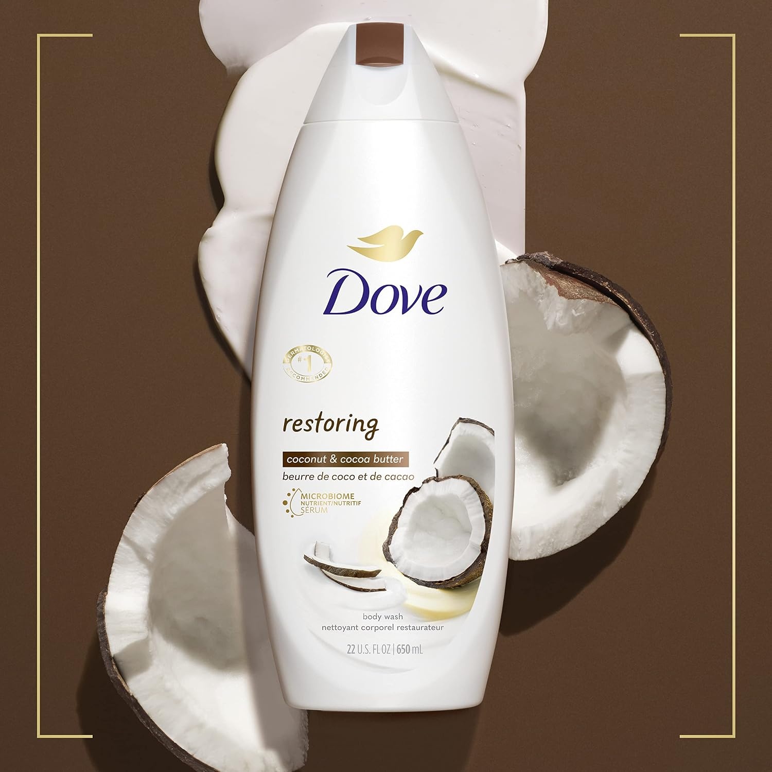 image:imageDove Purely Pampering Body Wash for Dry Skin Coconut Butter and Cocoa Butter Effectively Washes Away Bacteria While Nourishing Your Skin 22 oz 4 count22 Fl Oz Pack of 4
