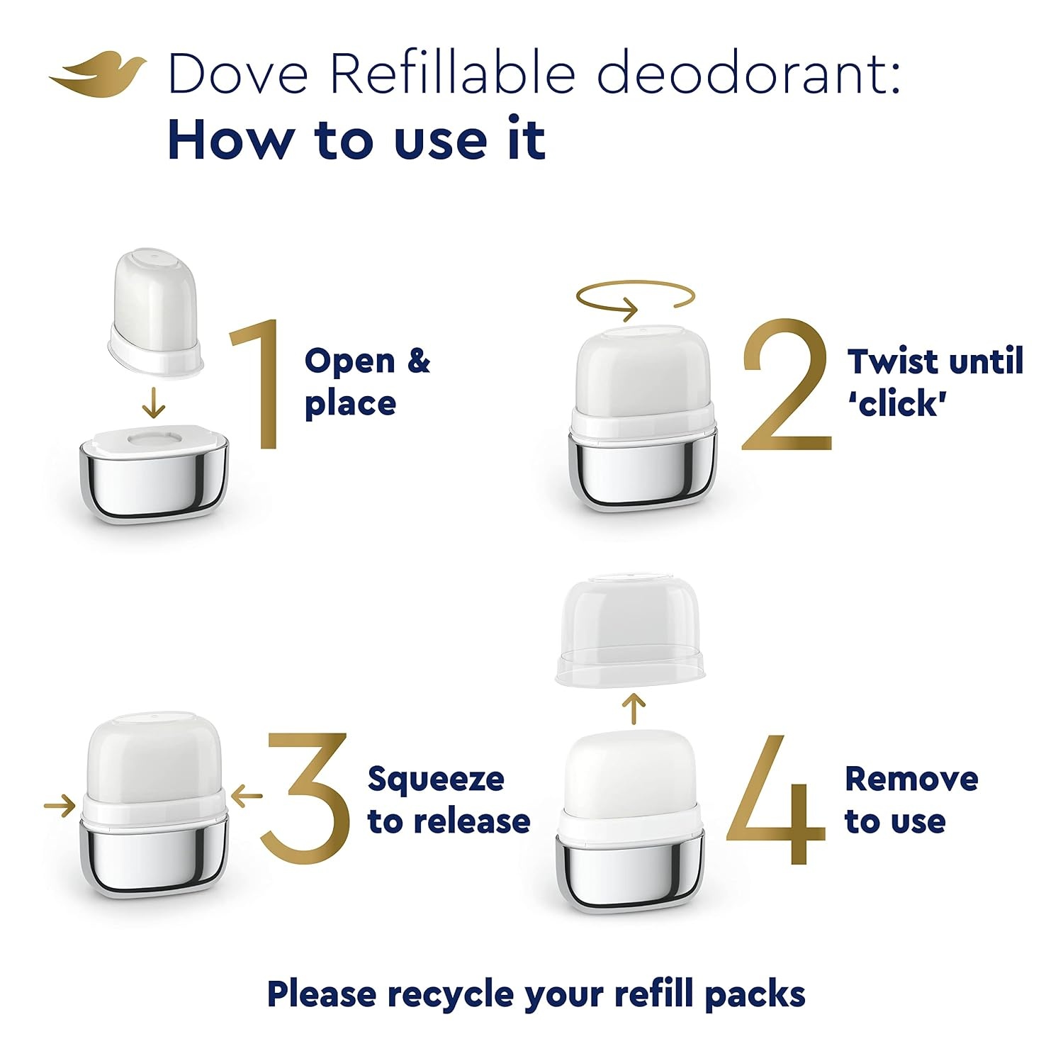 image:imageDove Refillable Deodorant Starter Kit Deodorant For Women Cucumber amp Green Tea 0 Aluminum 113 ozTropical