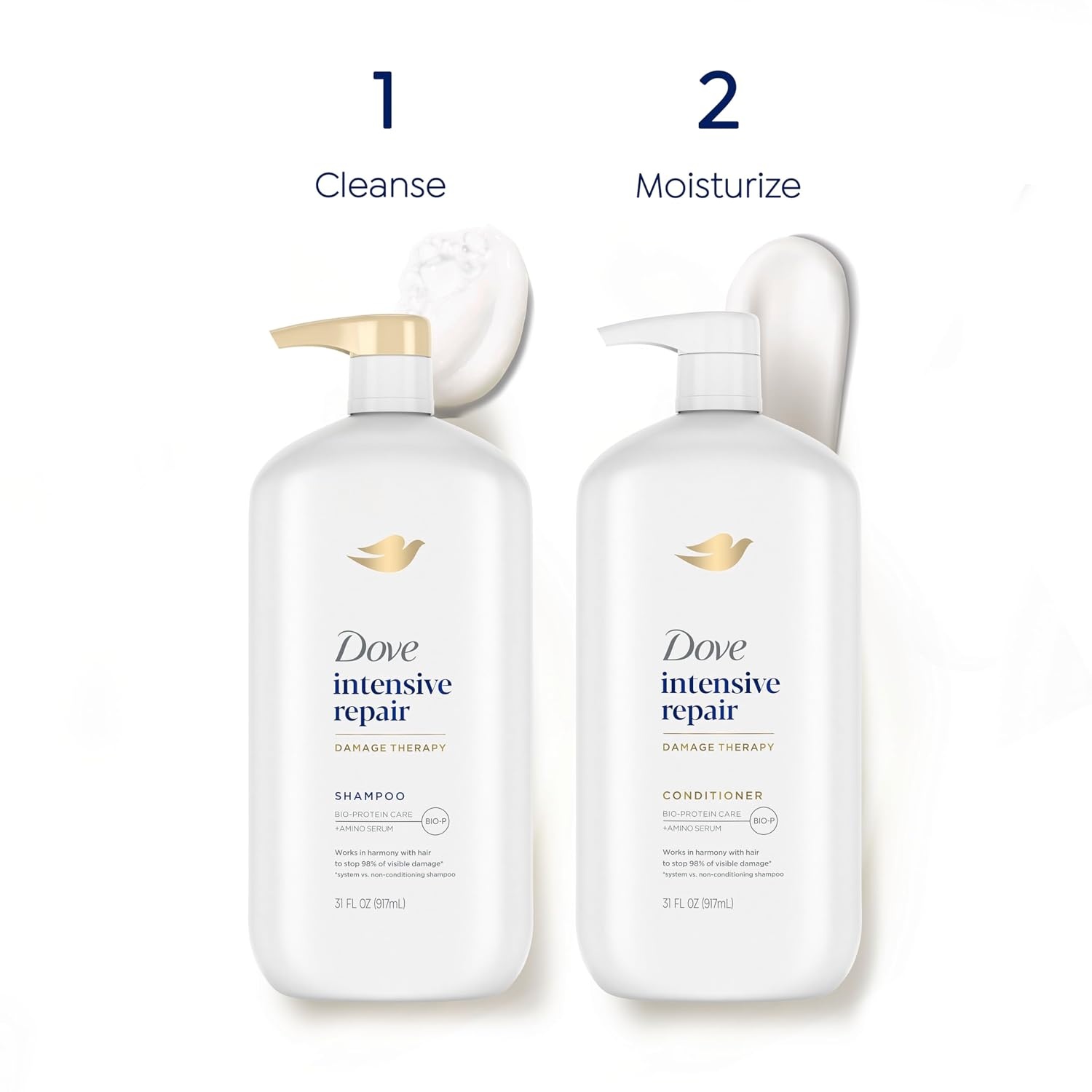 image:imageDove Shampoo Intensive Repair Pack of 4 for Damaged Hair Shampoo with BioRestore Complex 31 oz