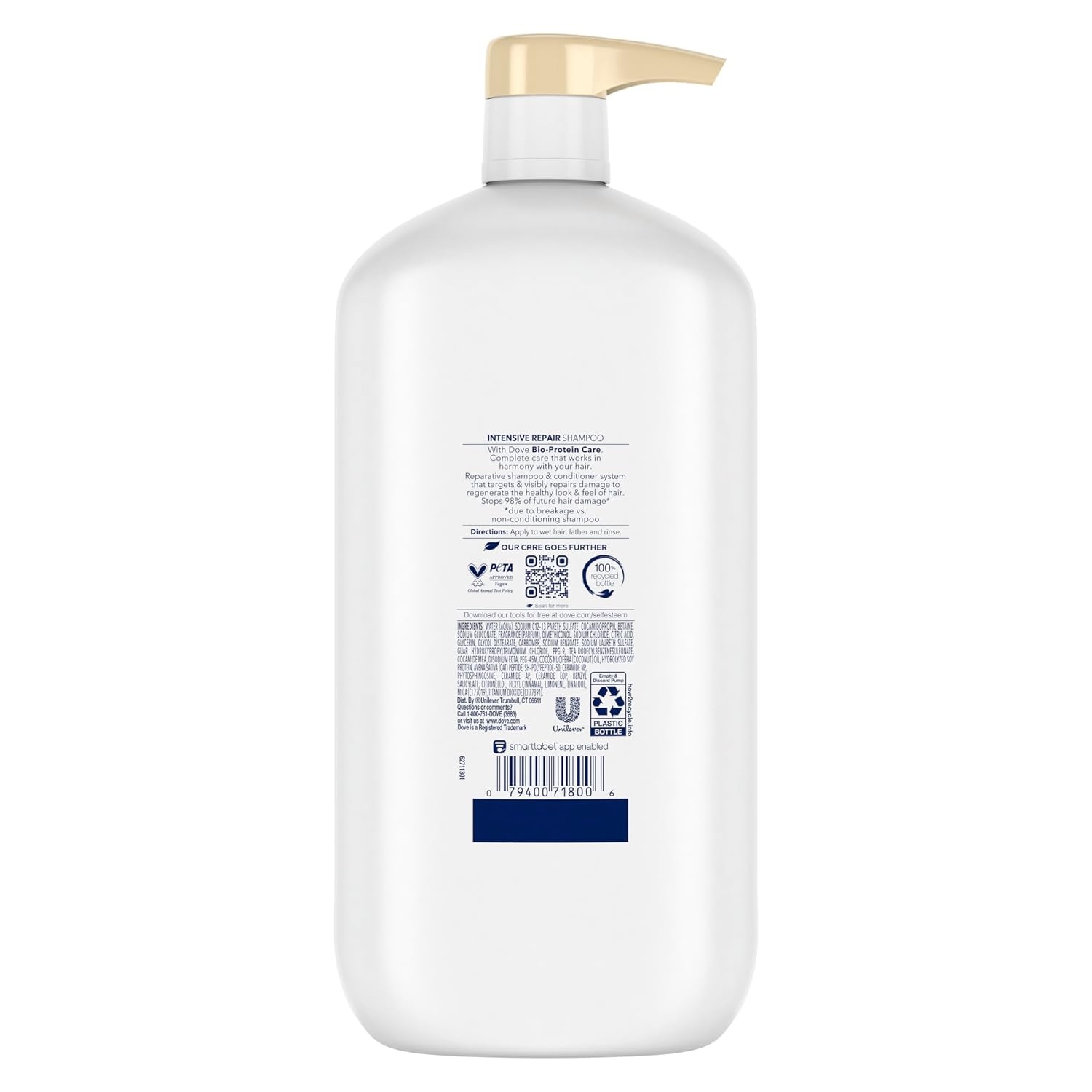 image:imageDove Shampoo Intensive Repair Pack of 4 for Damaged Hair Shampoo with BioRestore Complex 31 oz