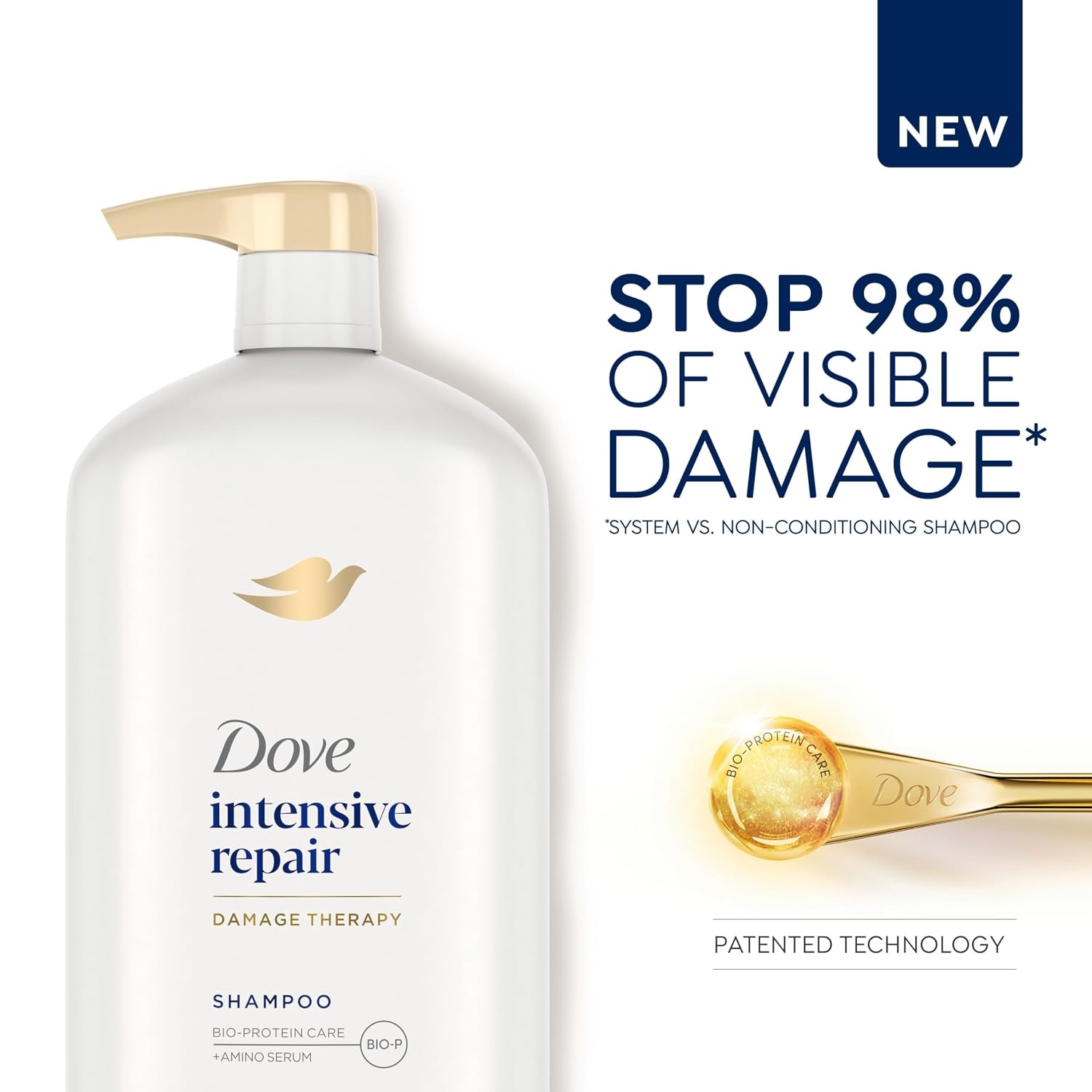 image:imageDove Shampoo Intensive Repair Pack of 4 for Damaged Hair Shampoo with BioRestore Complex 31 oz