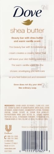 image:imageDove Shea Butter Beauty Bar Soap 8 Count Cleanser 375 oz I beauty bar375 Ounce Pack of 72
