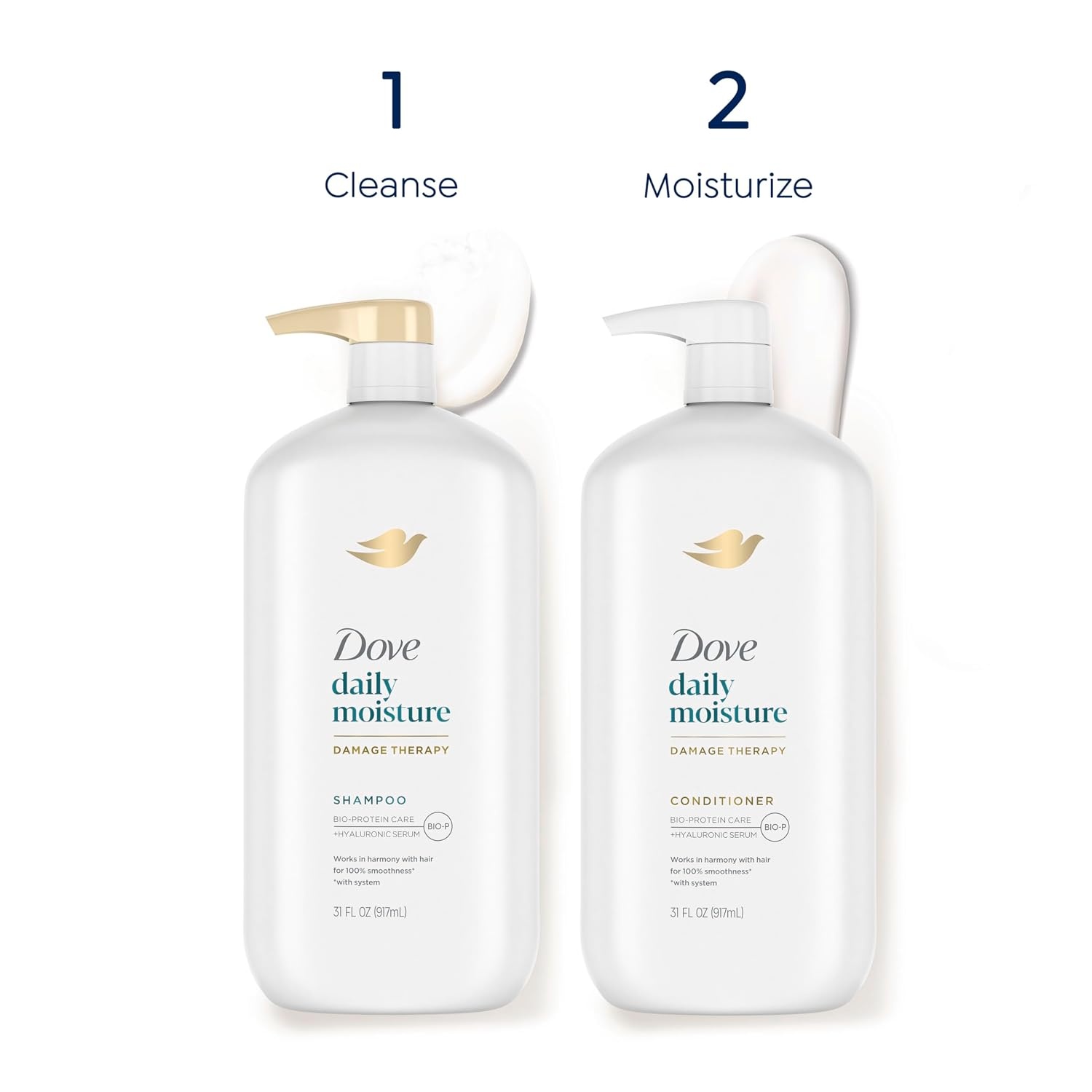 image:imageDove Ultra Care Shampoo Daily Moisture Pack of 4 for Dry Hair Shampoo with BioRestore Complex 31 oz